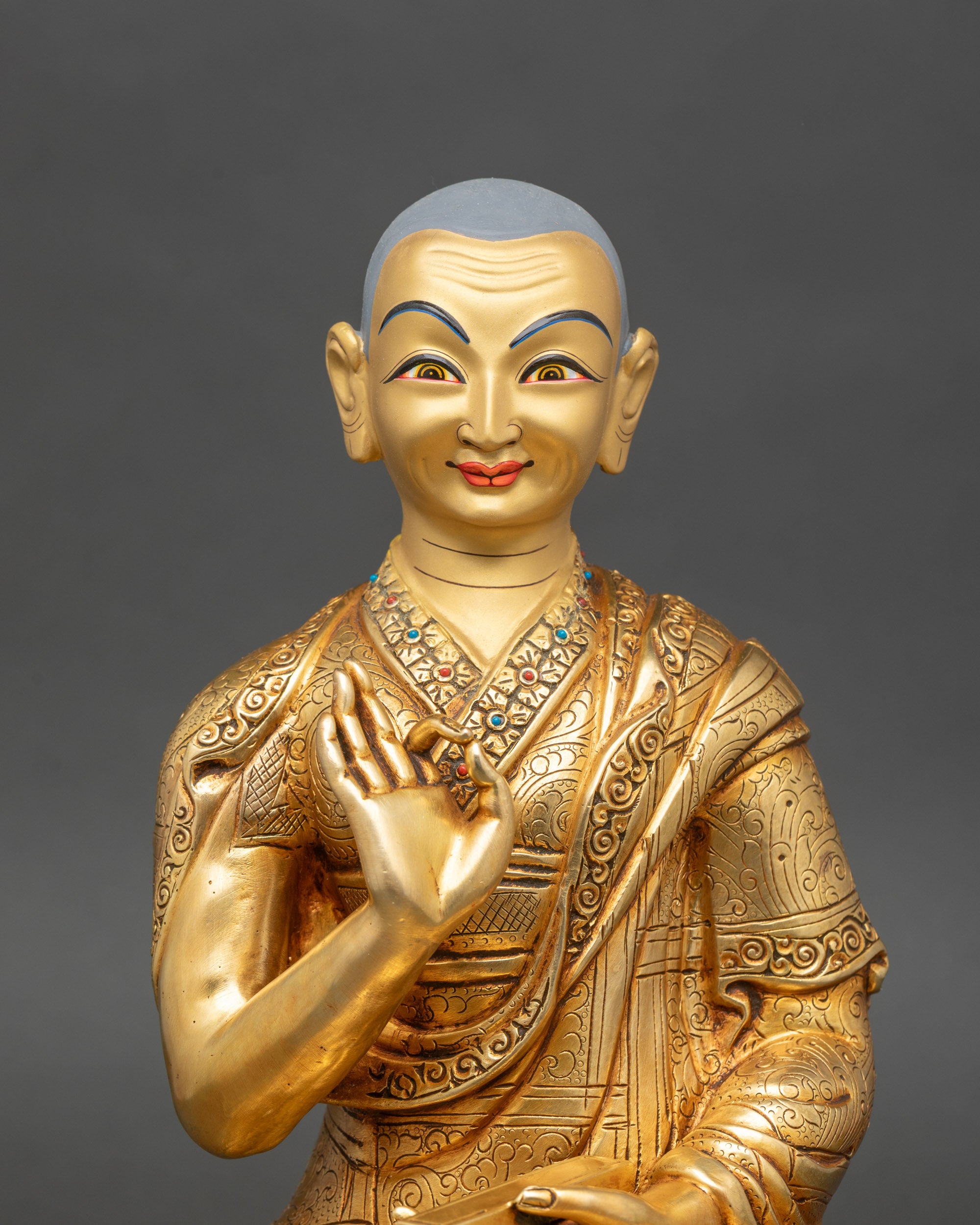 Tsong Khapa Statue Set | Handcrafted Nepalese Artwork