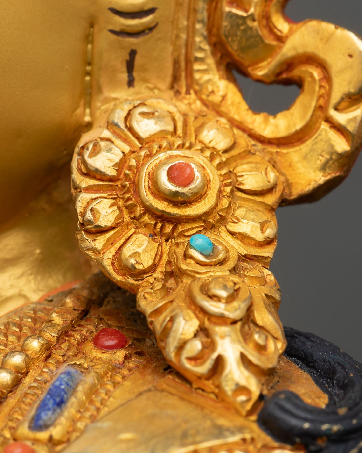 Guru Rinpoche Statue | Handcrafted Gold Fire-Gilded Copper Art