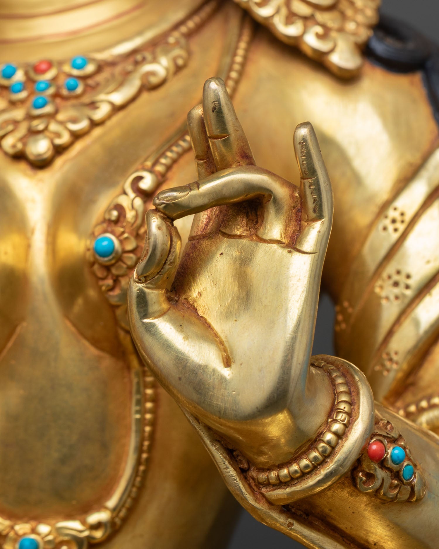 Green Tara Statue on Ornate Snow Lion Throne | Handmade in Nepal