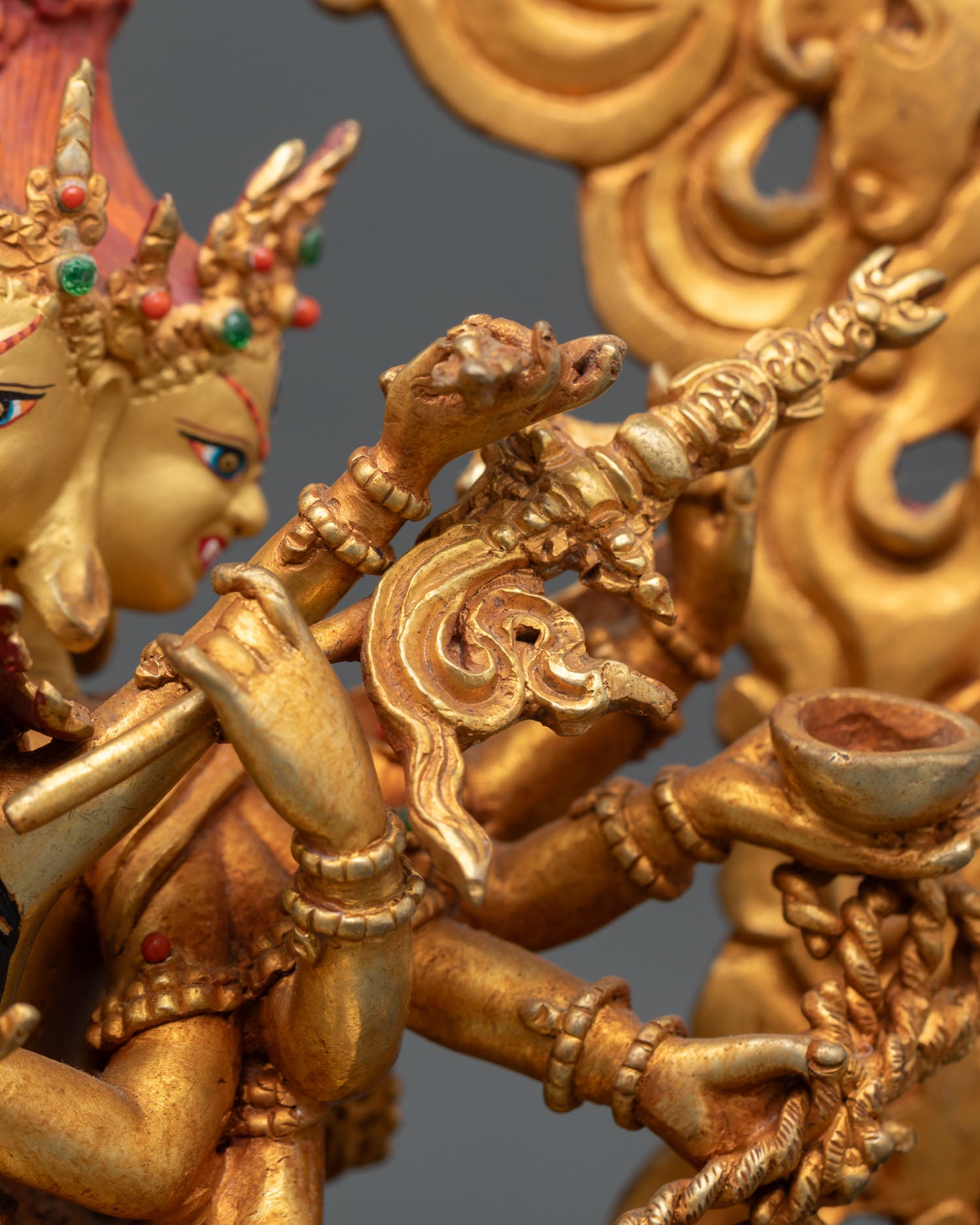 Chakrasamvara Yab-Yum Statue | Fire Gilded Buddhist Sculpture
