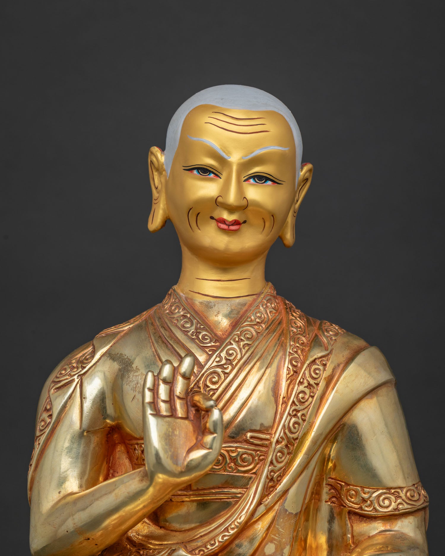 Je Tsongkhapa Set Statue | Founder of the Gelug Buddhist Tradition