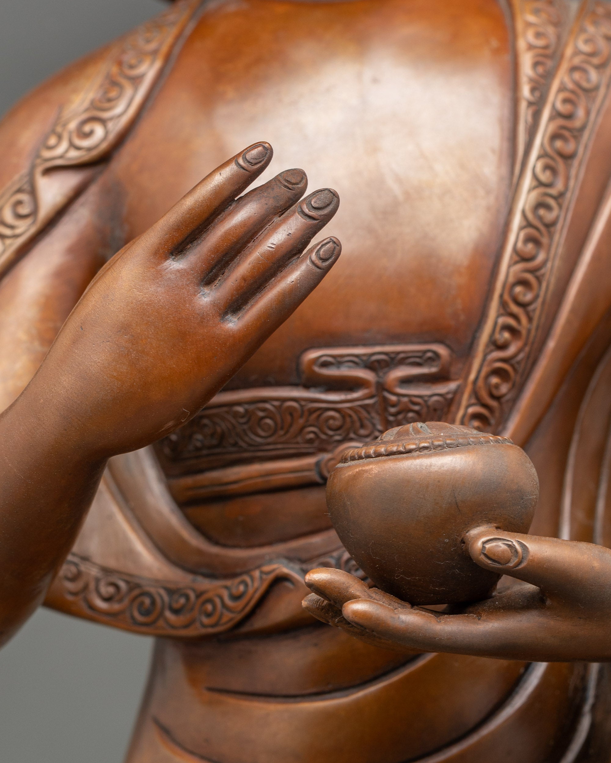 Hand-carved Sculpture of Buddha's Two Disciples