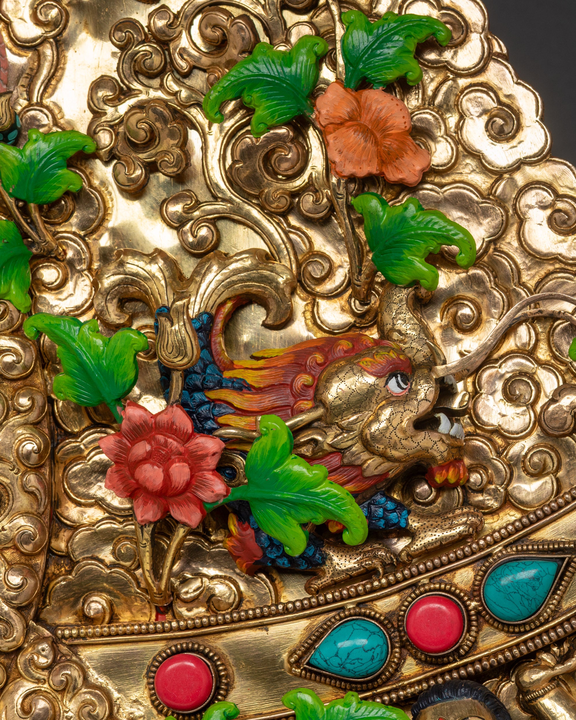 Exquisite Vajrayana Throne | Elaborate Seat for Buddhist Deities Statue