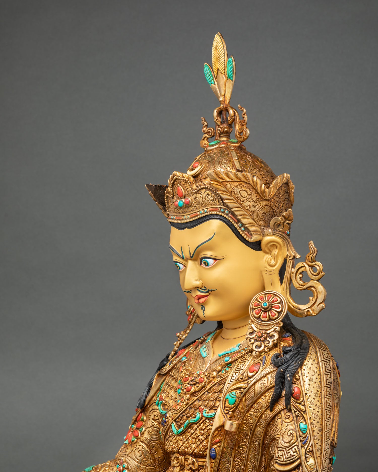 Guru Rinpoche Statue | Traditional Lost-Wax Cast Art from Nepal