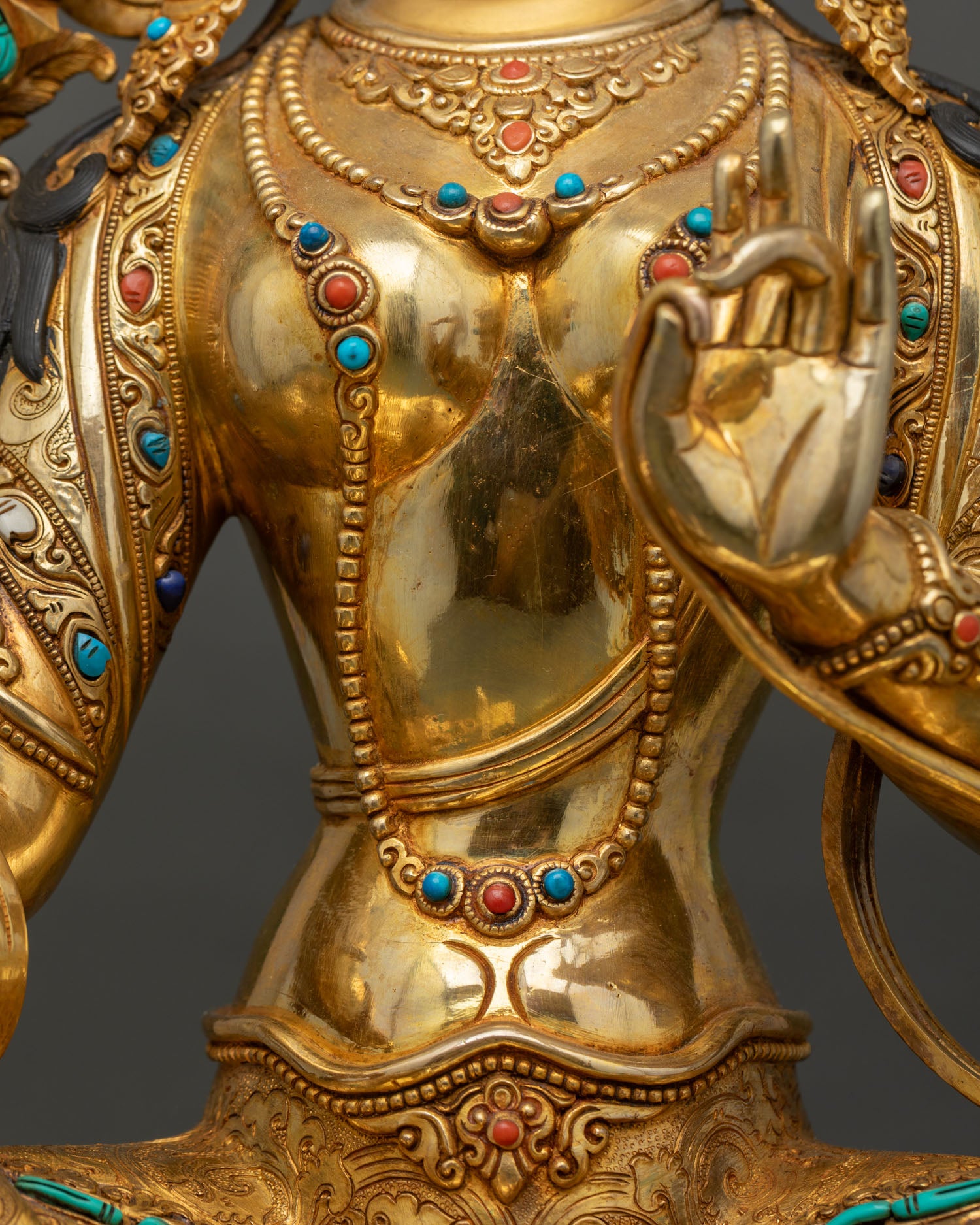 Large Green Tara Statue | Nepalese Lost-Wax Crafted Art