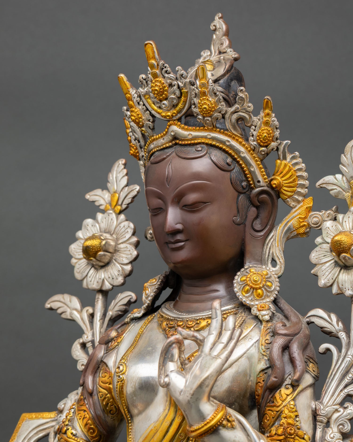 Handcrafted White Tara Statue – Goddess of Longevity & Peace