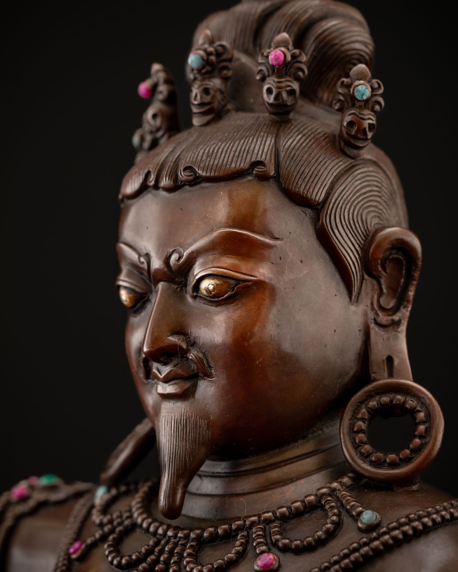 Mahasiddha Virupa Statue – Oxidized Copper Enlightened Yogi Sculpture