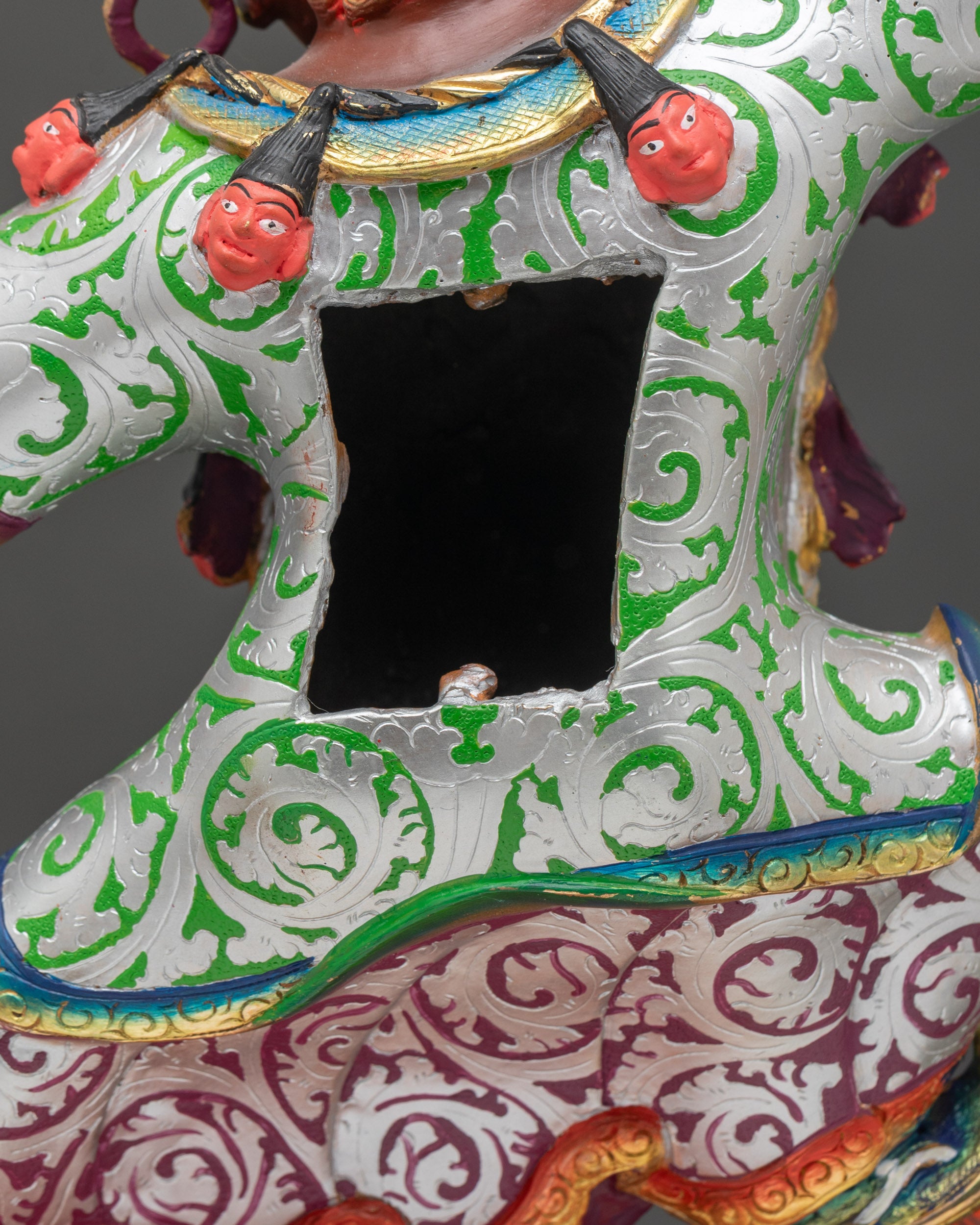 Vibrant Dorje Drolo Statue | Padmasambhava Wrathful Form Artwork