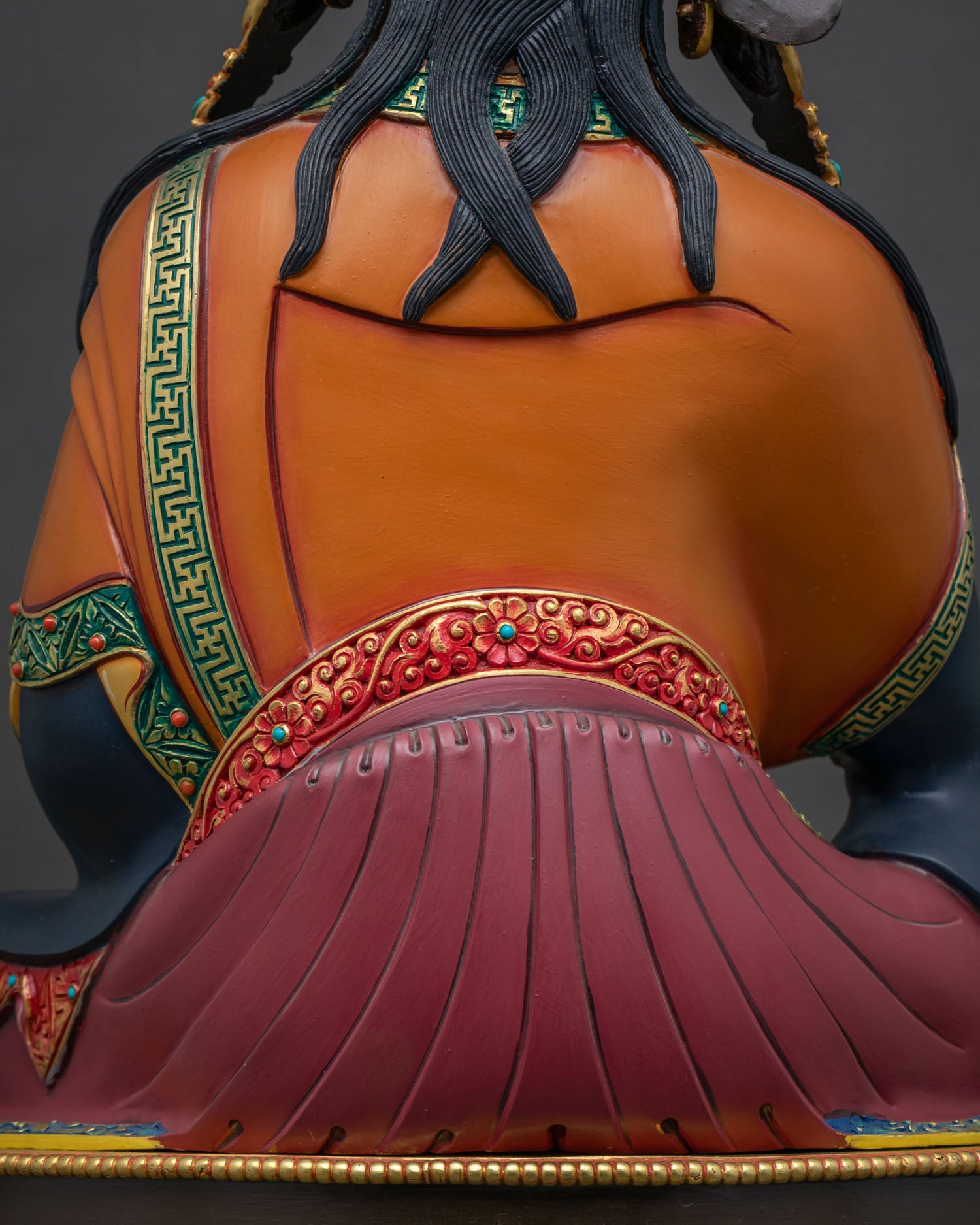 Guru Rinpoche Statue (50cm) | Hand-Painted Buddhist Copper Sculpture