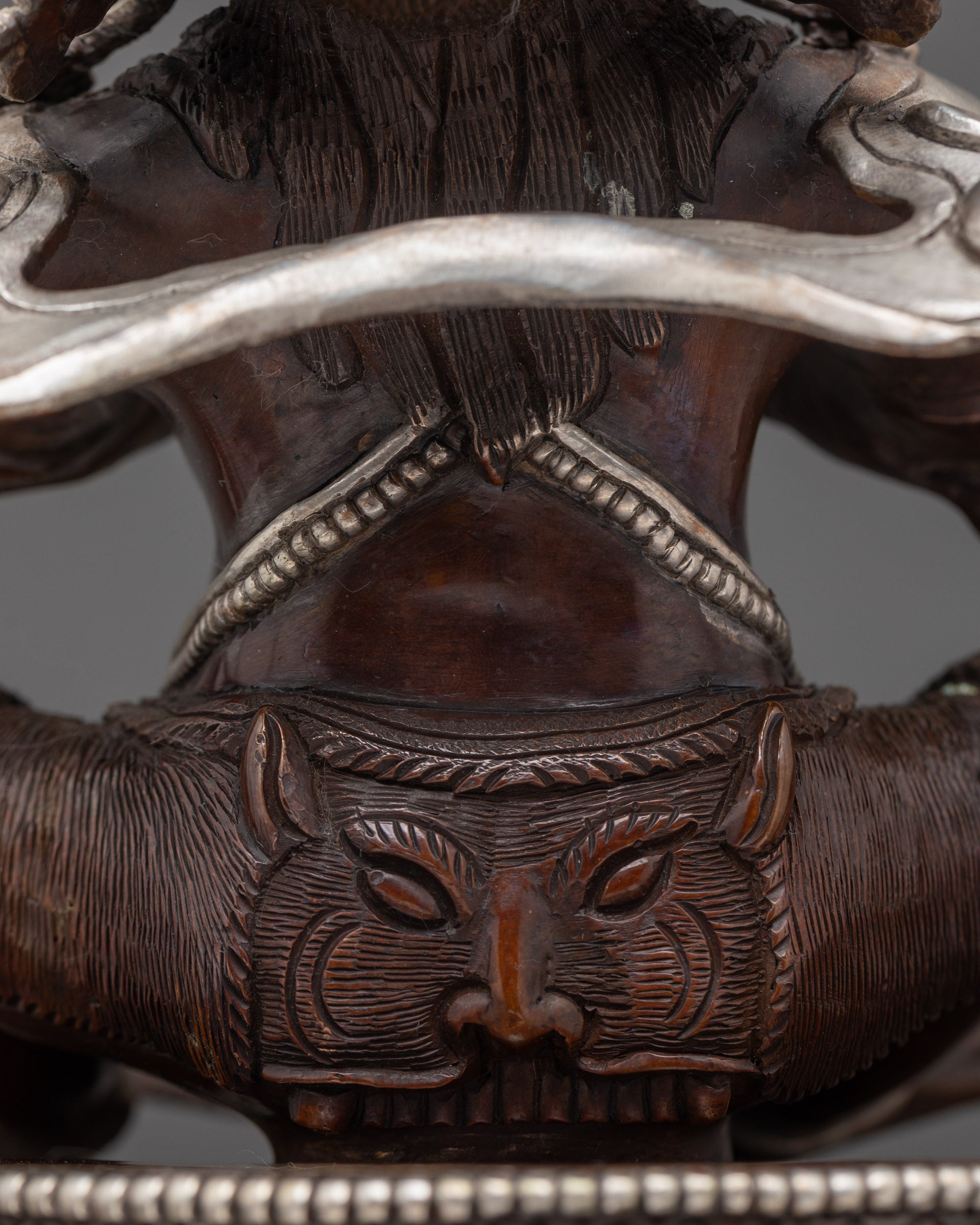 Silver-Plated Oxidized Vajradhaka Statue | Sacred Buddhist Deity