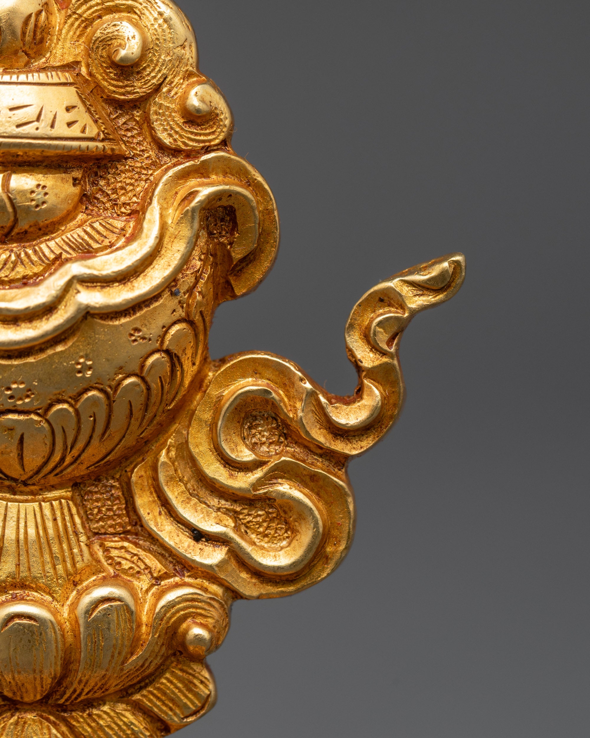 3" Gold Fire-Gilded Ashtamangala Set | Symbol of Universal Harmony