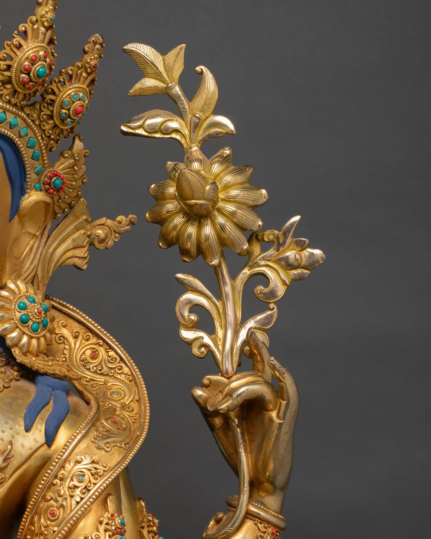31 Inch Tall Chenrezig Statue | Handmade Large-Size Buddhist Sculpture
