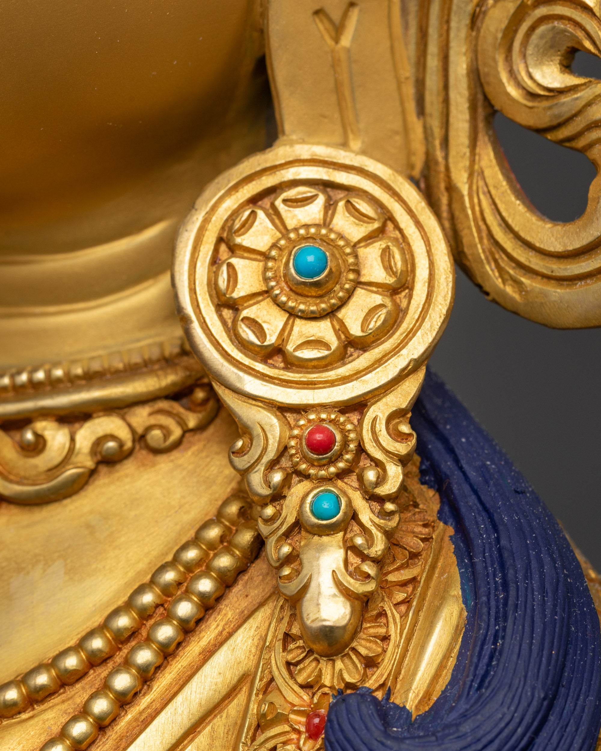 Gold Fire-Gilded White Tara Sculpture | Goddess of Long Life & Healing