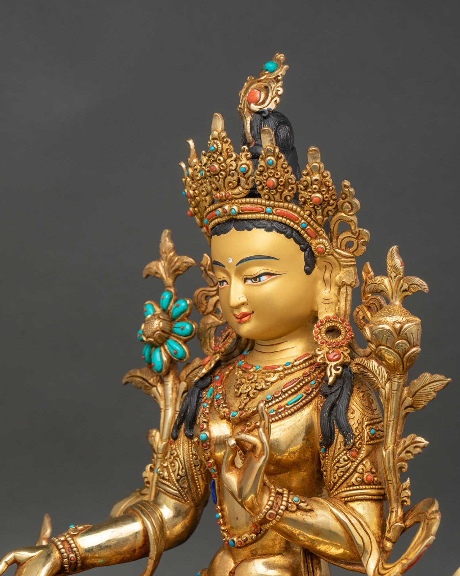 Green Tara Statue | Nepalese Newari Craftsmanship
