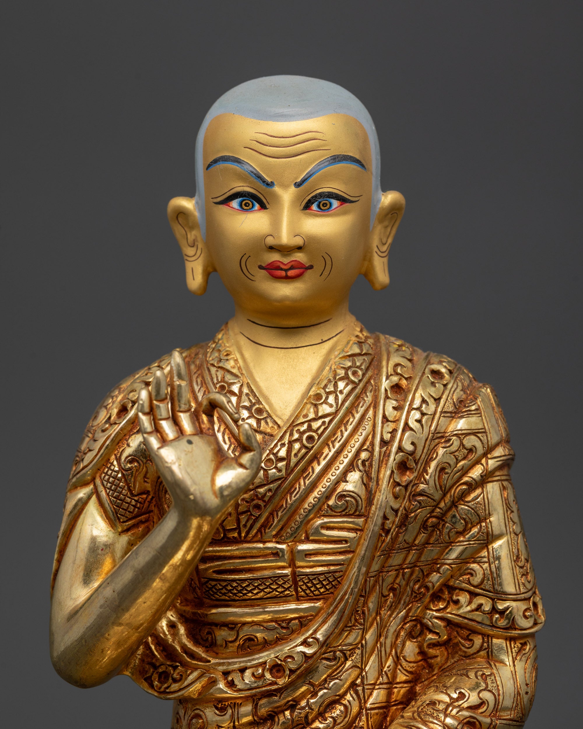 Tsong Khapa Statue Set | Tibetan Buddhist Teacher with Two Disciples