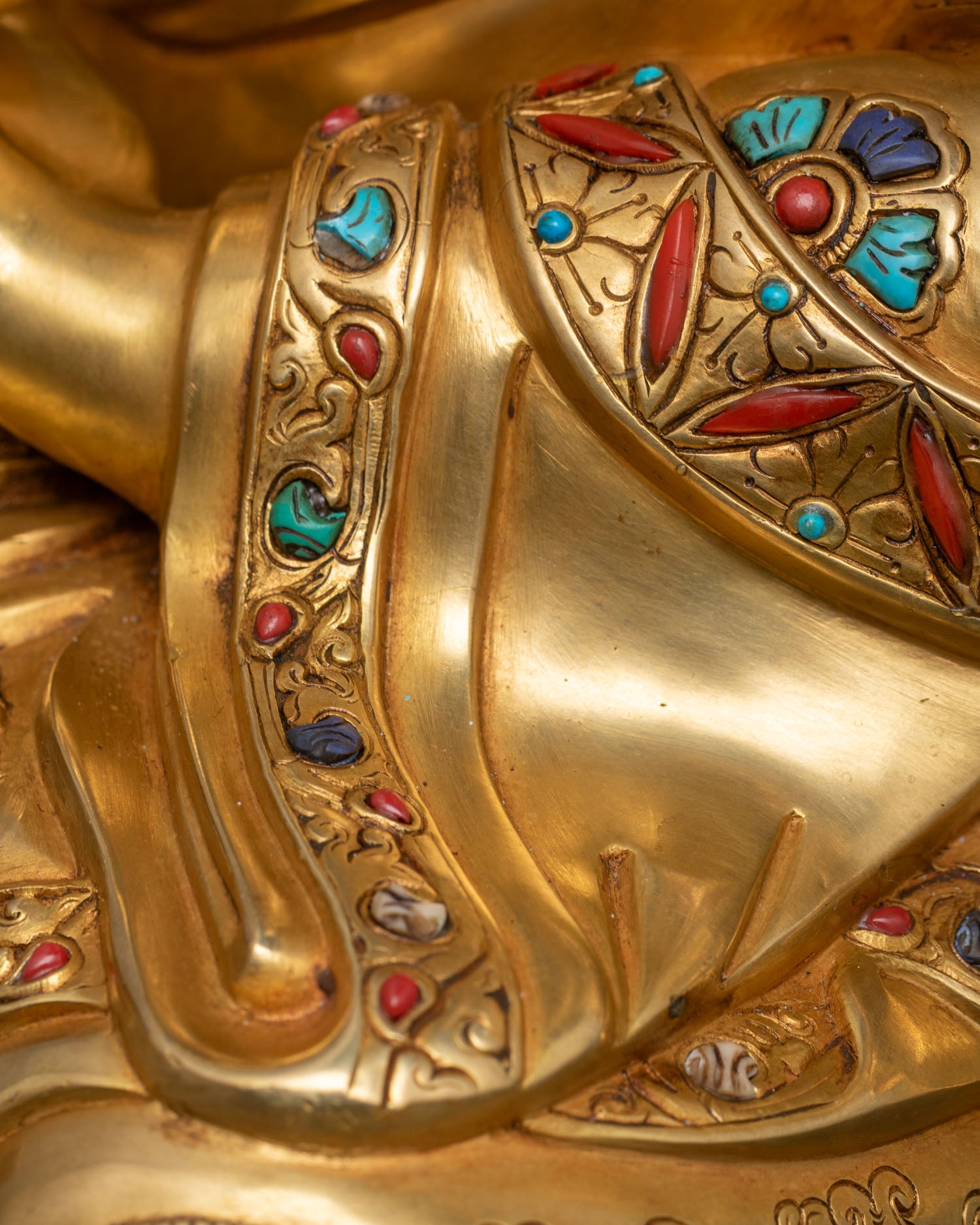 Big Guru Rinpoche Statue | 24K Gold Fire-Gilded Copper Figurine