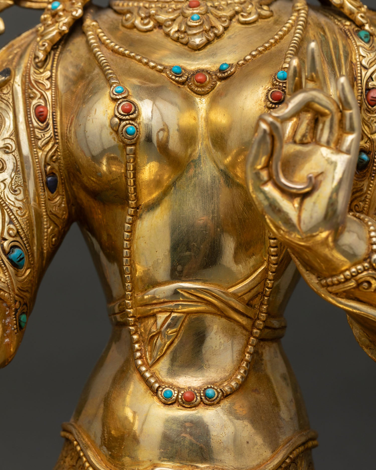 Green Tara Statue | 24K Gold Gilded Copper Buddhist Art