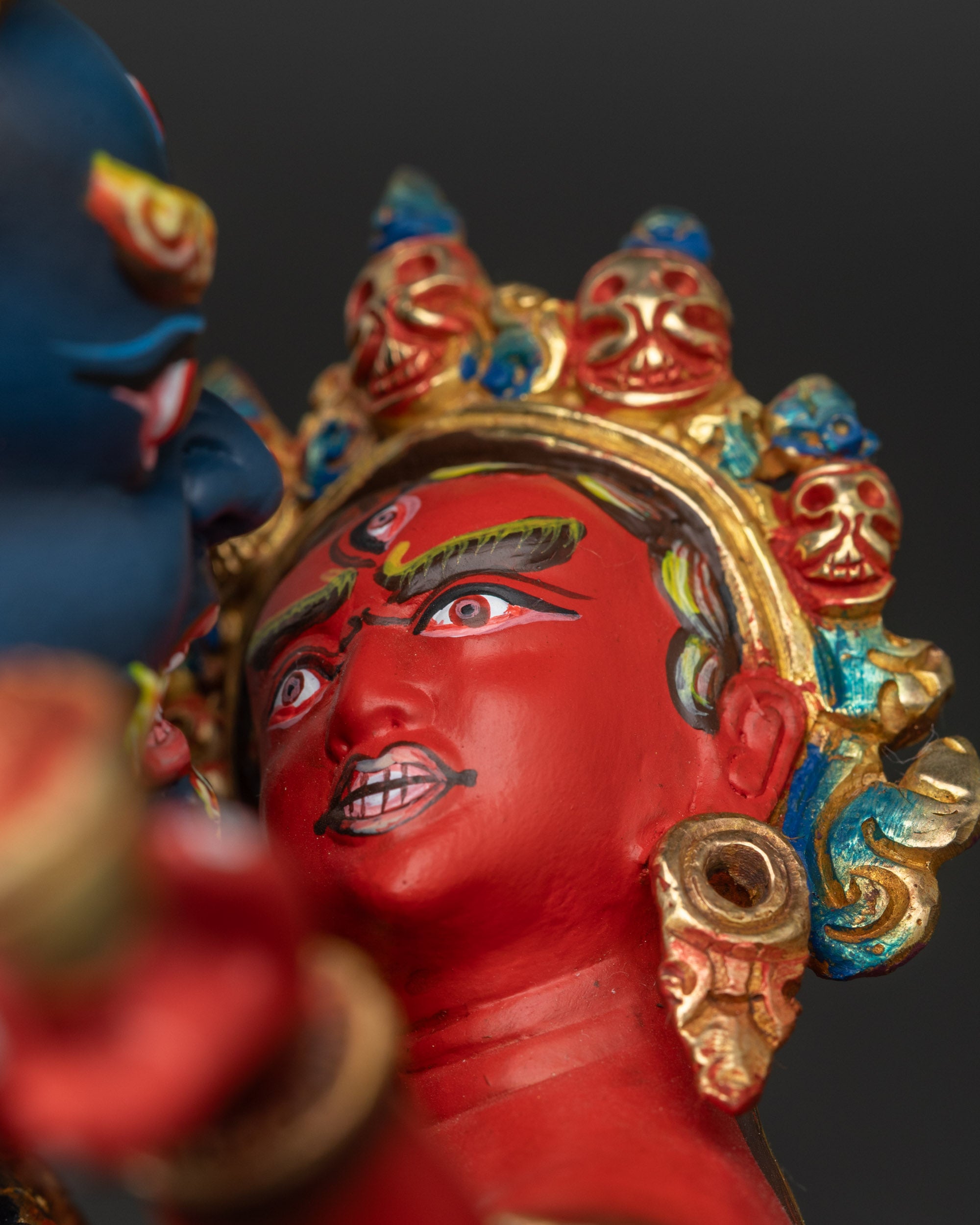 Colorful Black Dzambhala Statue | Protector of Wealth & Prosperity