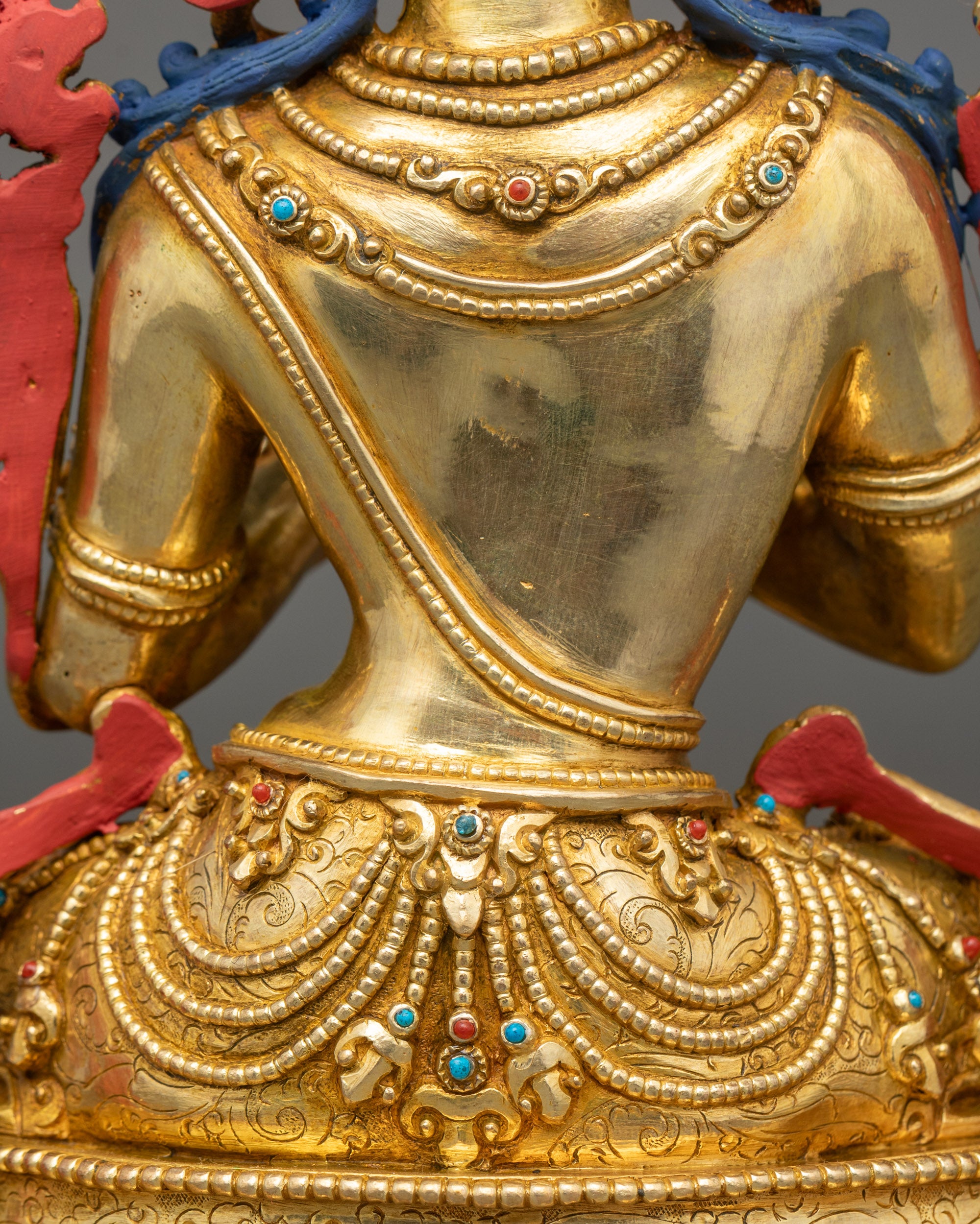 Manjushree Altar Sculpture | 24K Gold Fire-Gilded Nepalese Artwork