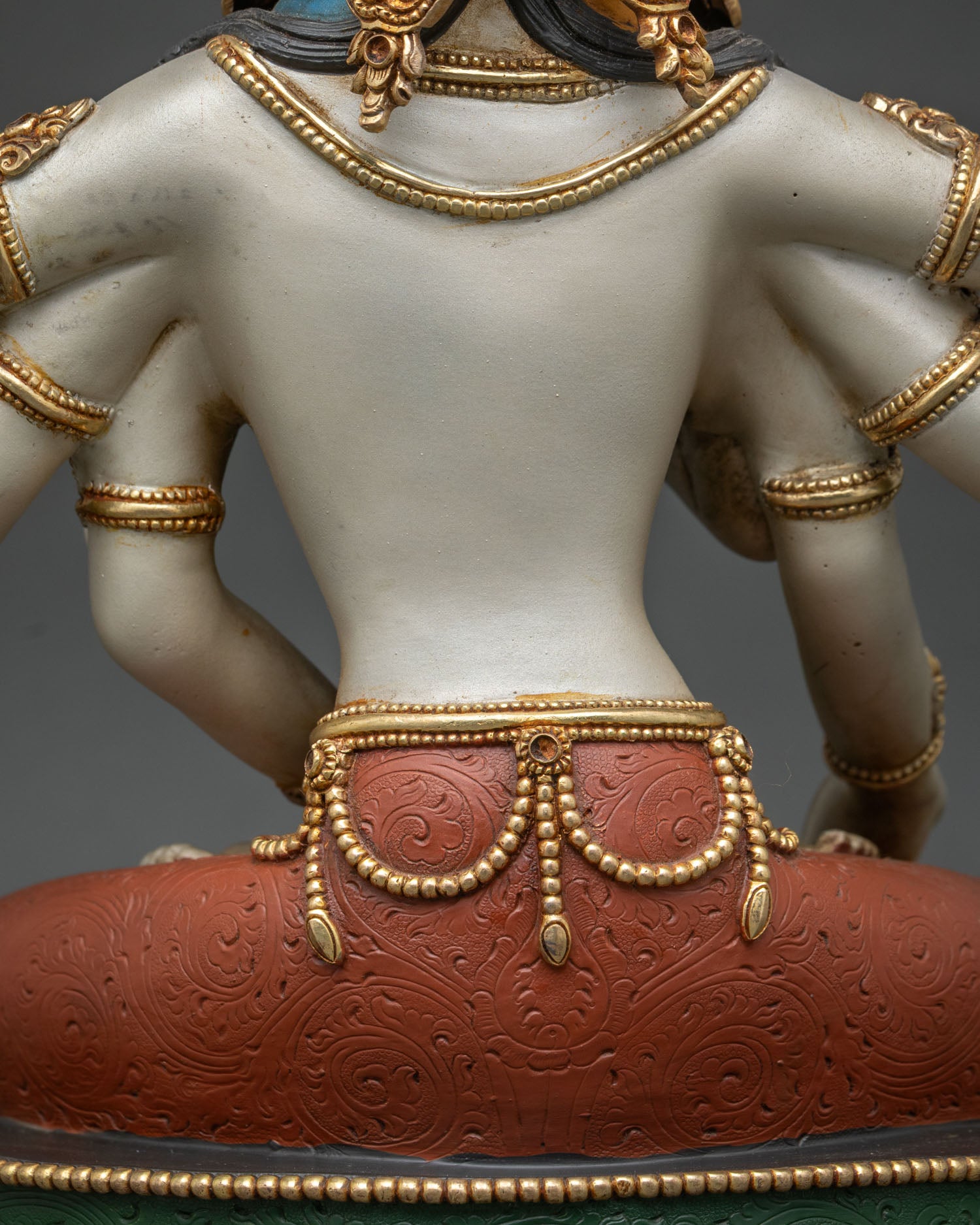 Acrylic-Painted Ushnisha Vijaya Statue | Three Faced Purification Deity