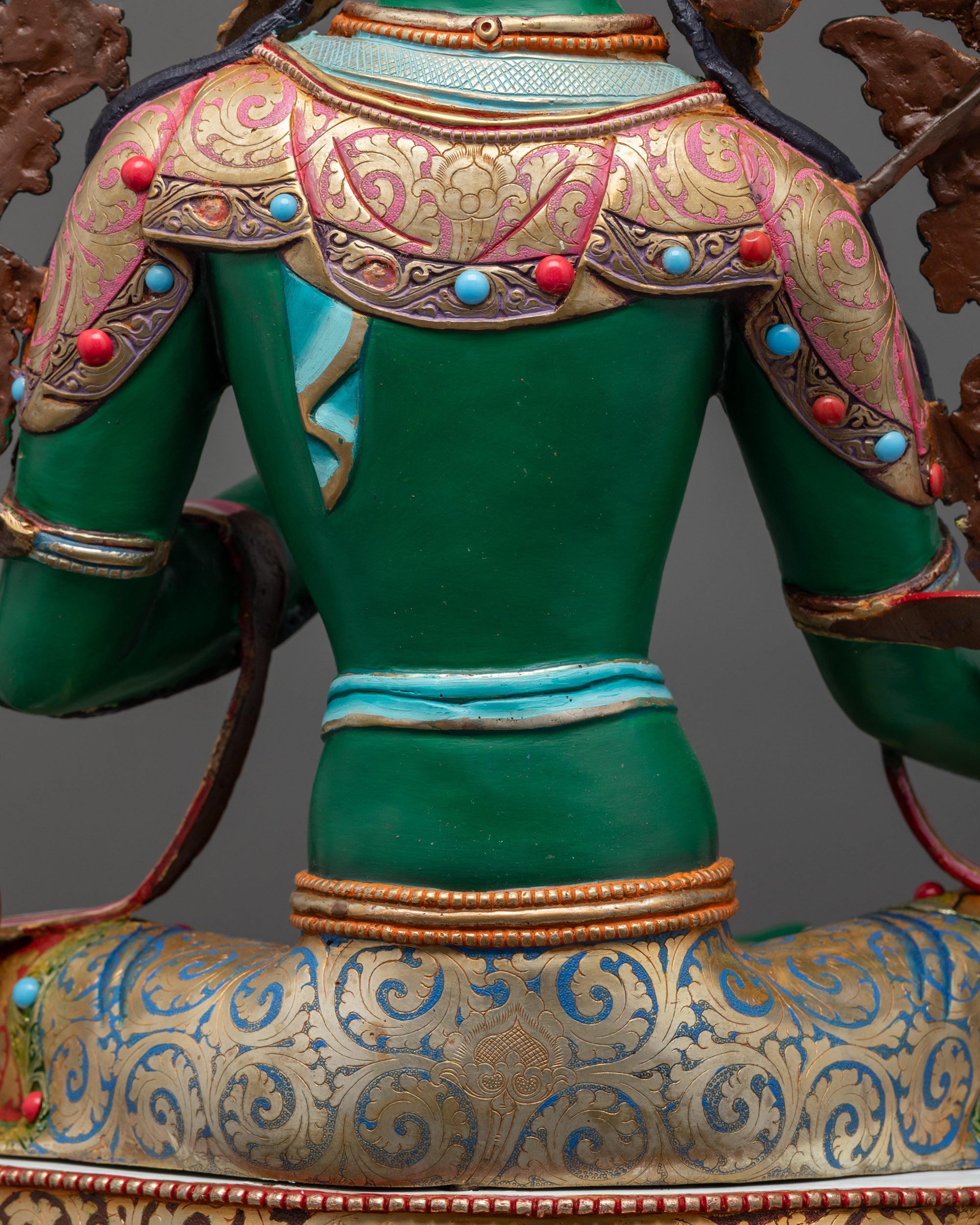 Vibrant Green Tara Statue | Spiritual Goddess Idol for Meditation