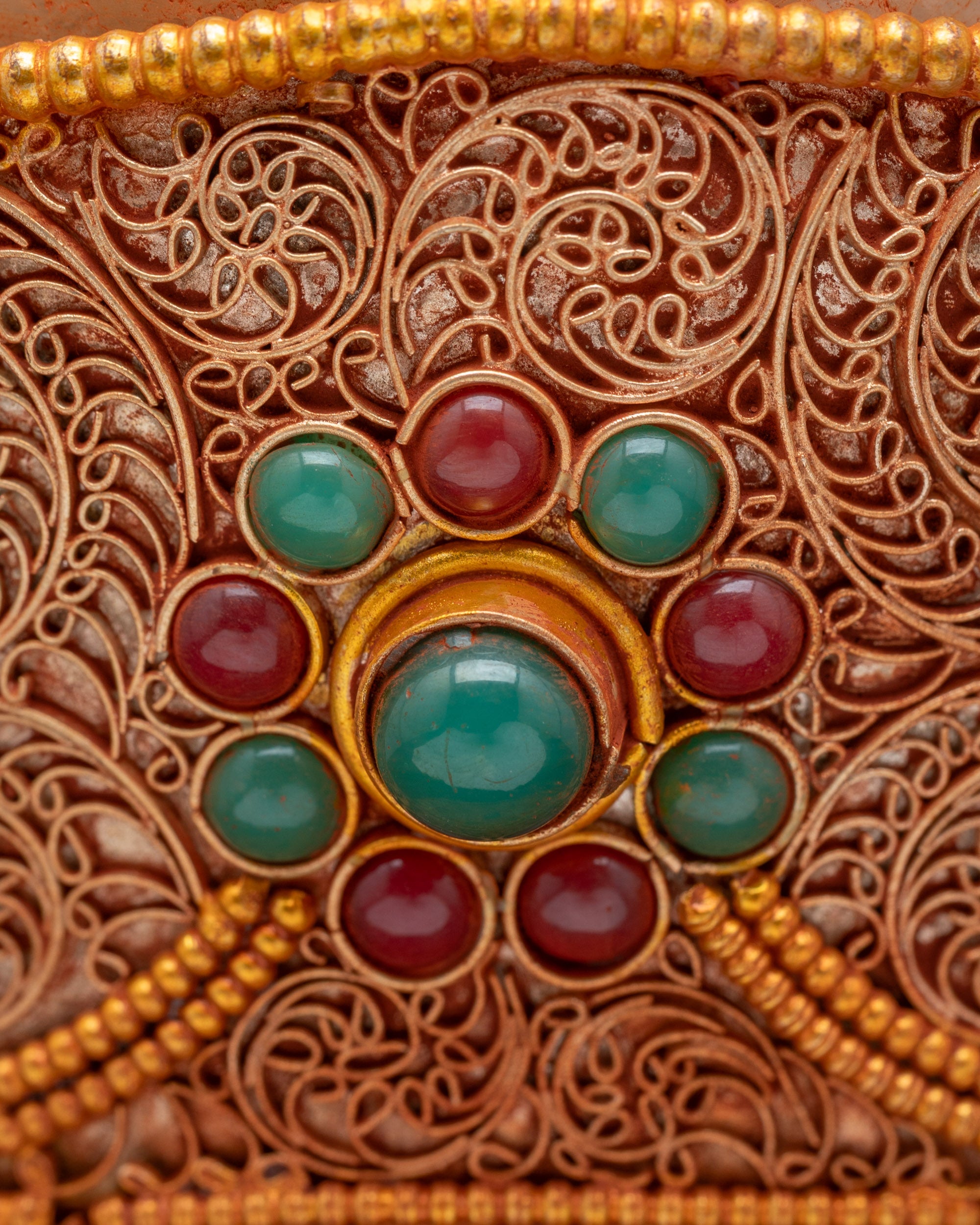 Jeweled Skull Head | Handmade Decor Himalayan Ritual Art Nepal