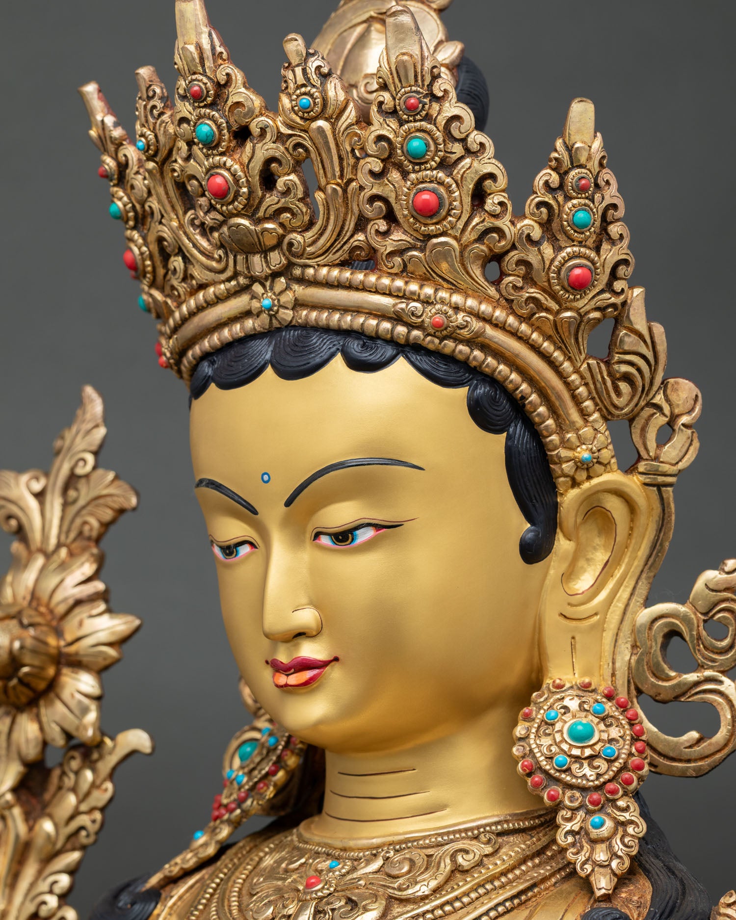 Large-Sized Green Tara Statue | Traditional Lost Wax Buddhist Art