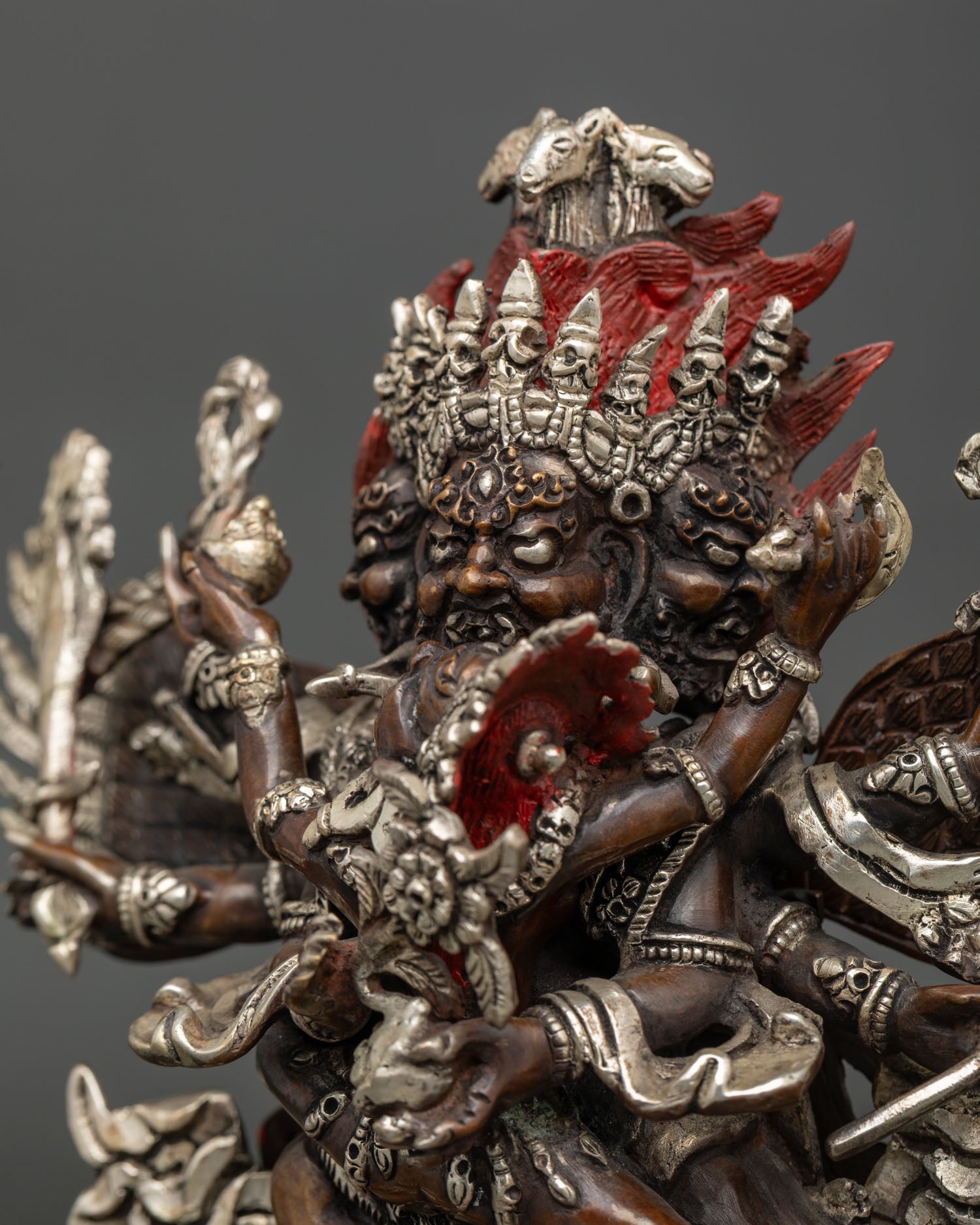 Wrathful Hayagriva Statue | Handmade Oxidized Copper Sculpture