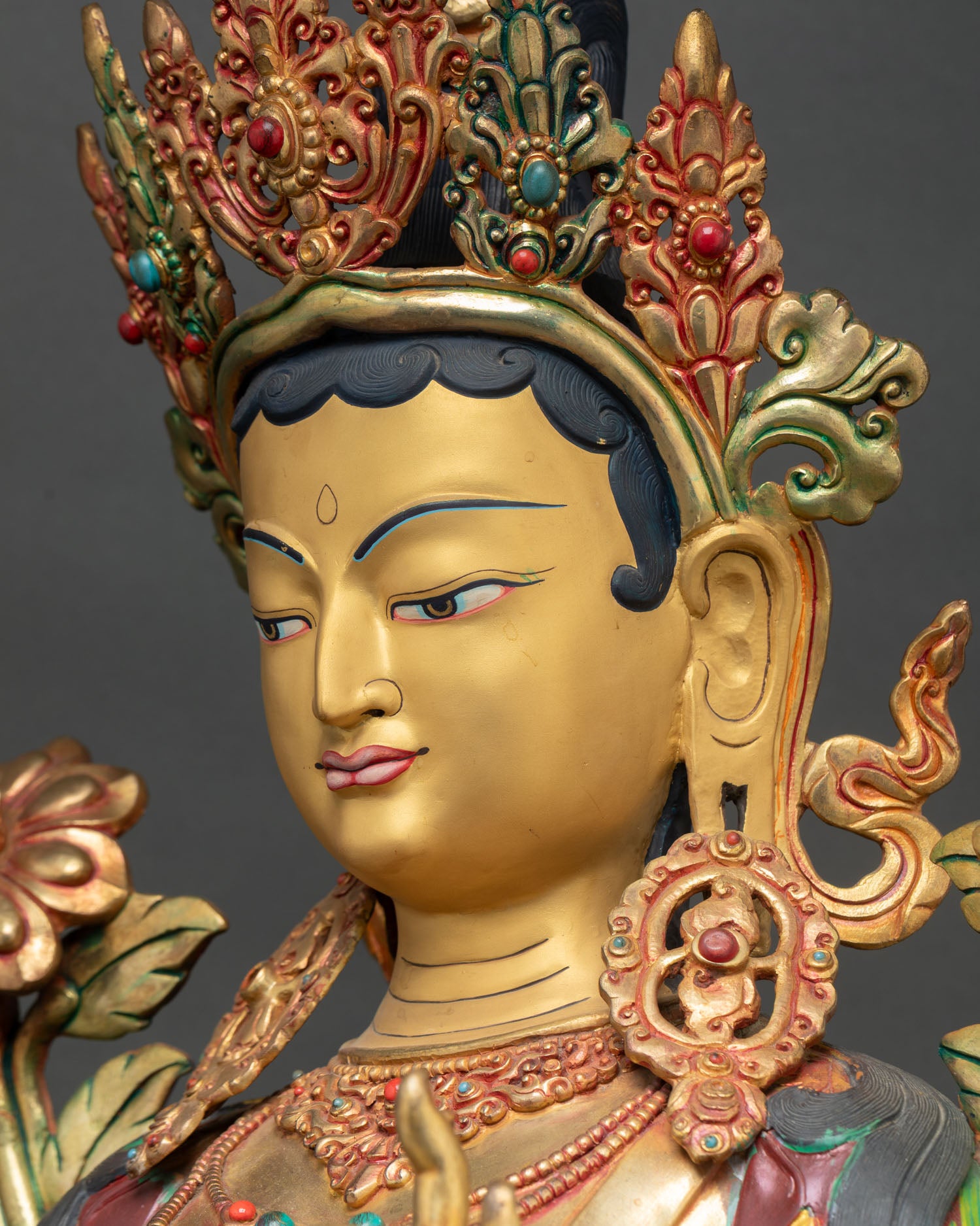Grand Green Tara Statue - Buddhist Devotional Artwork