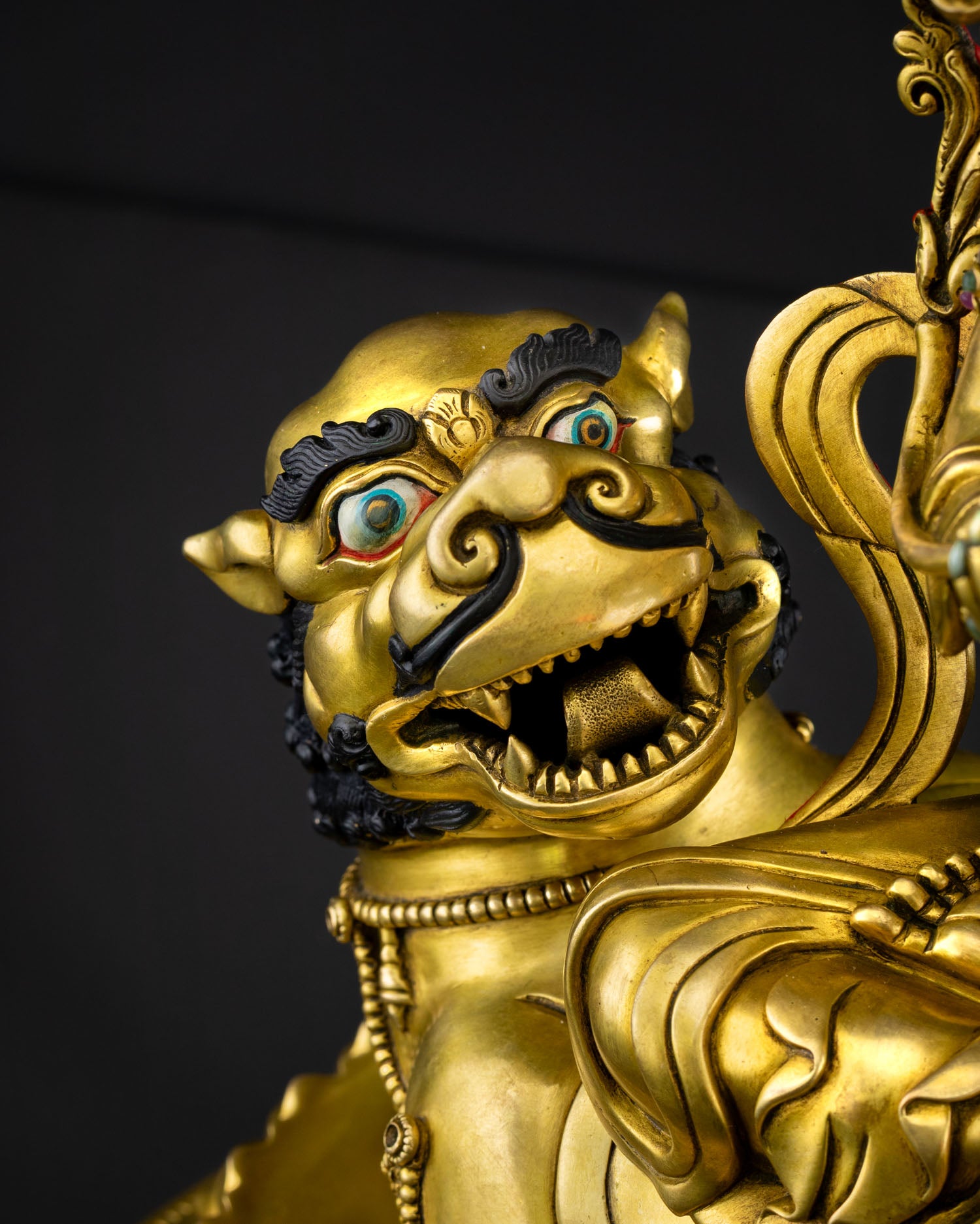 Simhanada Manjushri Statue | Handcrafted Gold Guarantee Idol