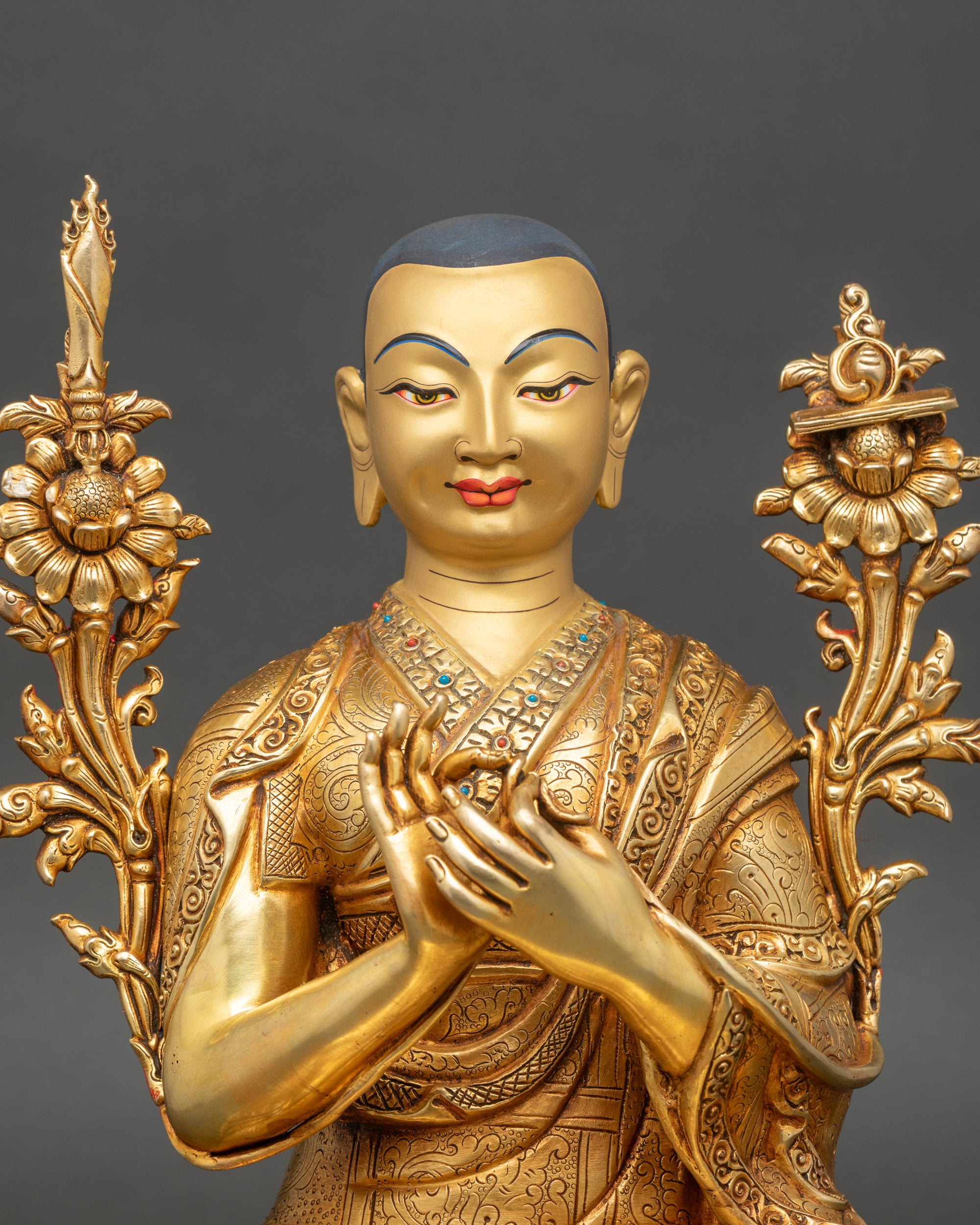 Tsong Khapa Statue Set | Handcrafted Nepalese Artwork