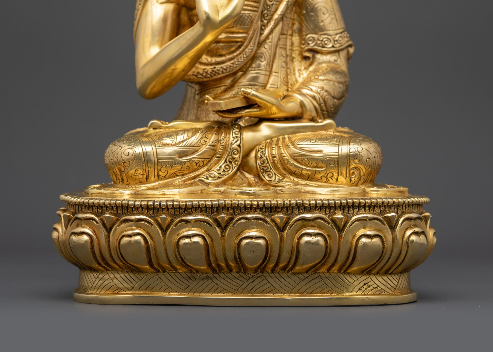 Authentic Tsongkhapa Statue Set | Traditional Buddhist Craftsmanship