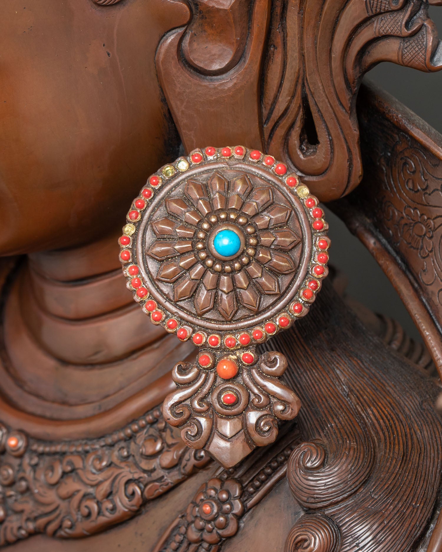 Grand Green Tara Statue | Oxidized Copper Buddhist Sculpture