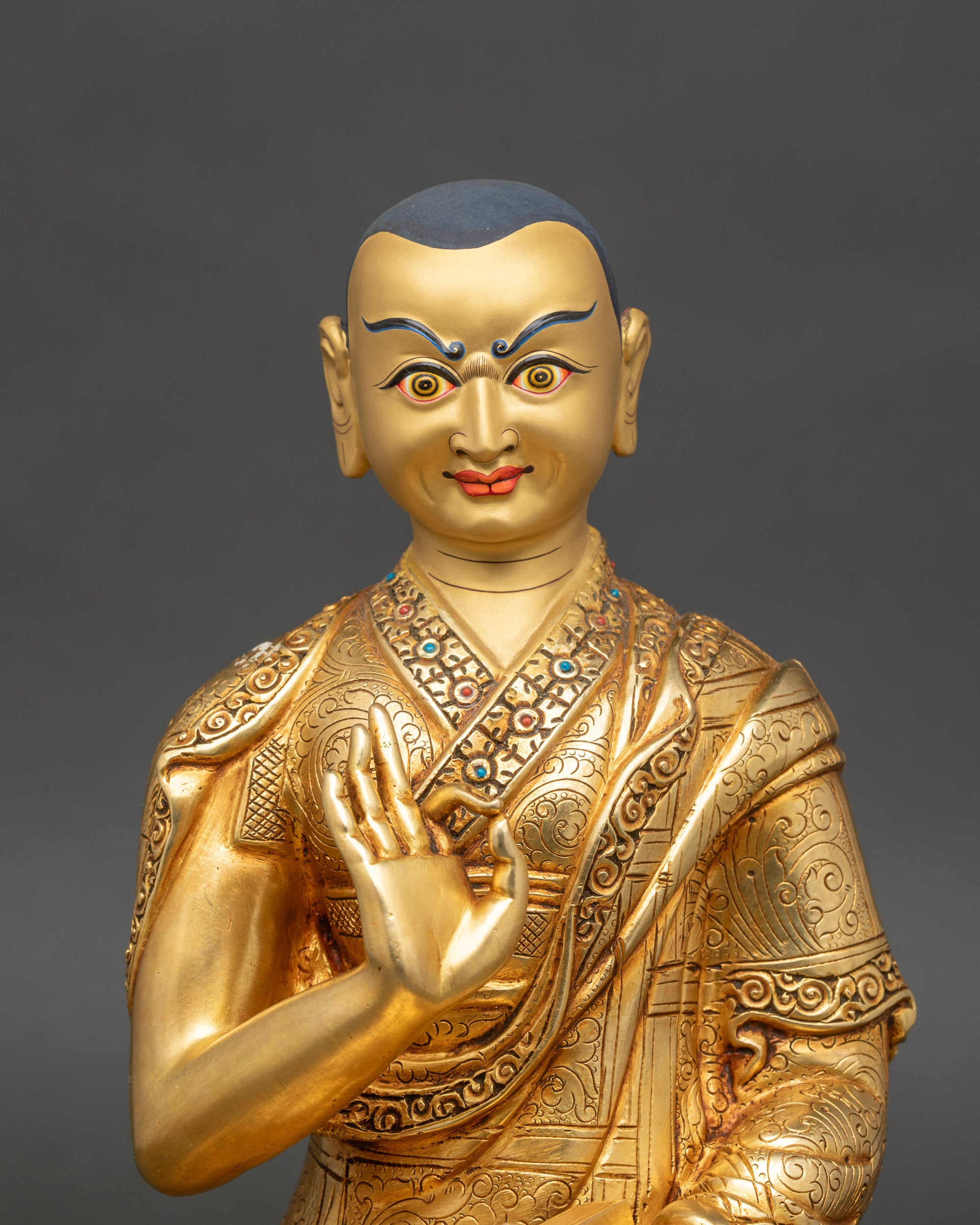 Tsong Khapa Statue Set | Handcrafted Nepalese Artwork