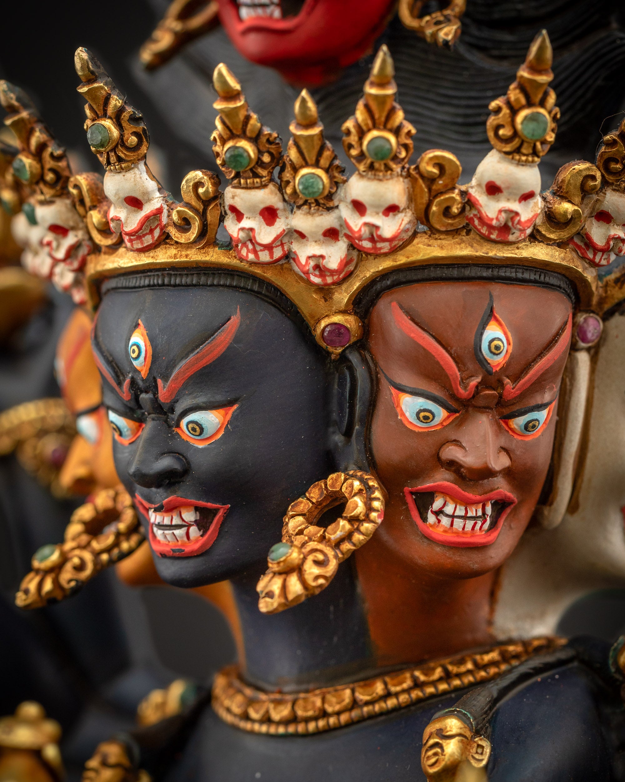 Tantric Hevajra Yab Yum Statue | Sixteen-Armed Vajrayana Yidam