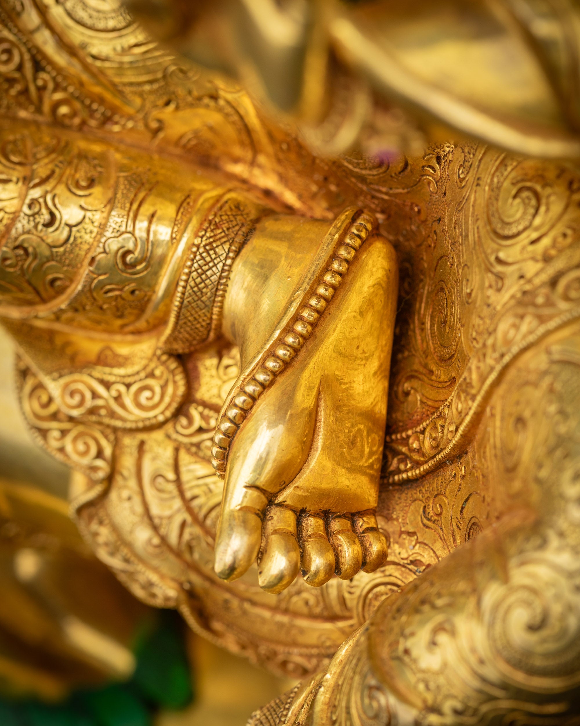 Handicrafted Simhada Manjushri Statue | Fearless Bodhisattva of Wisdom