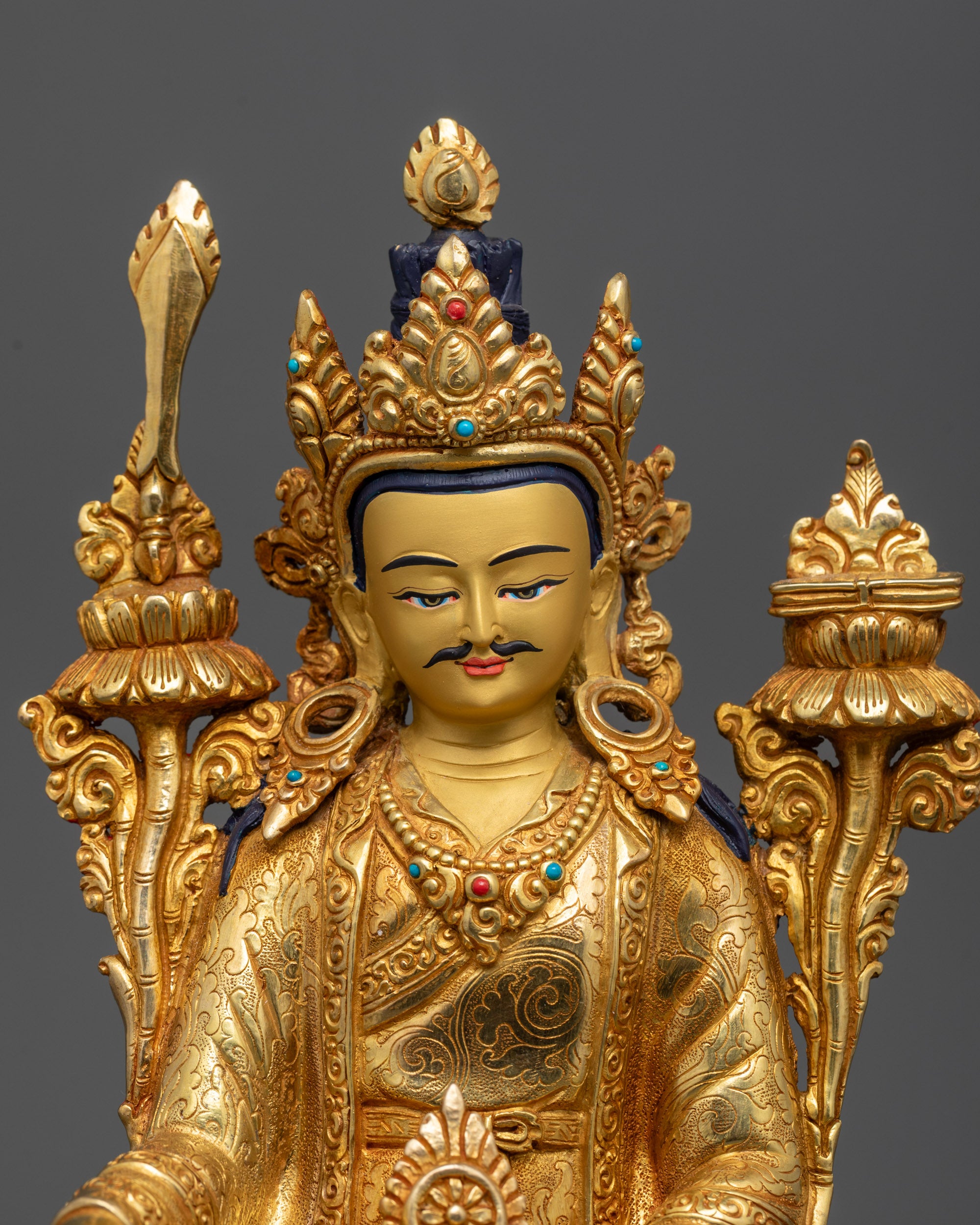 24K Gold-Gilded Tsokye Dorje Set | Traditional Lost-Wax Casted Statues
