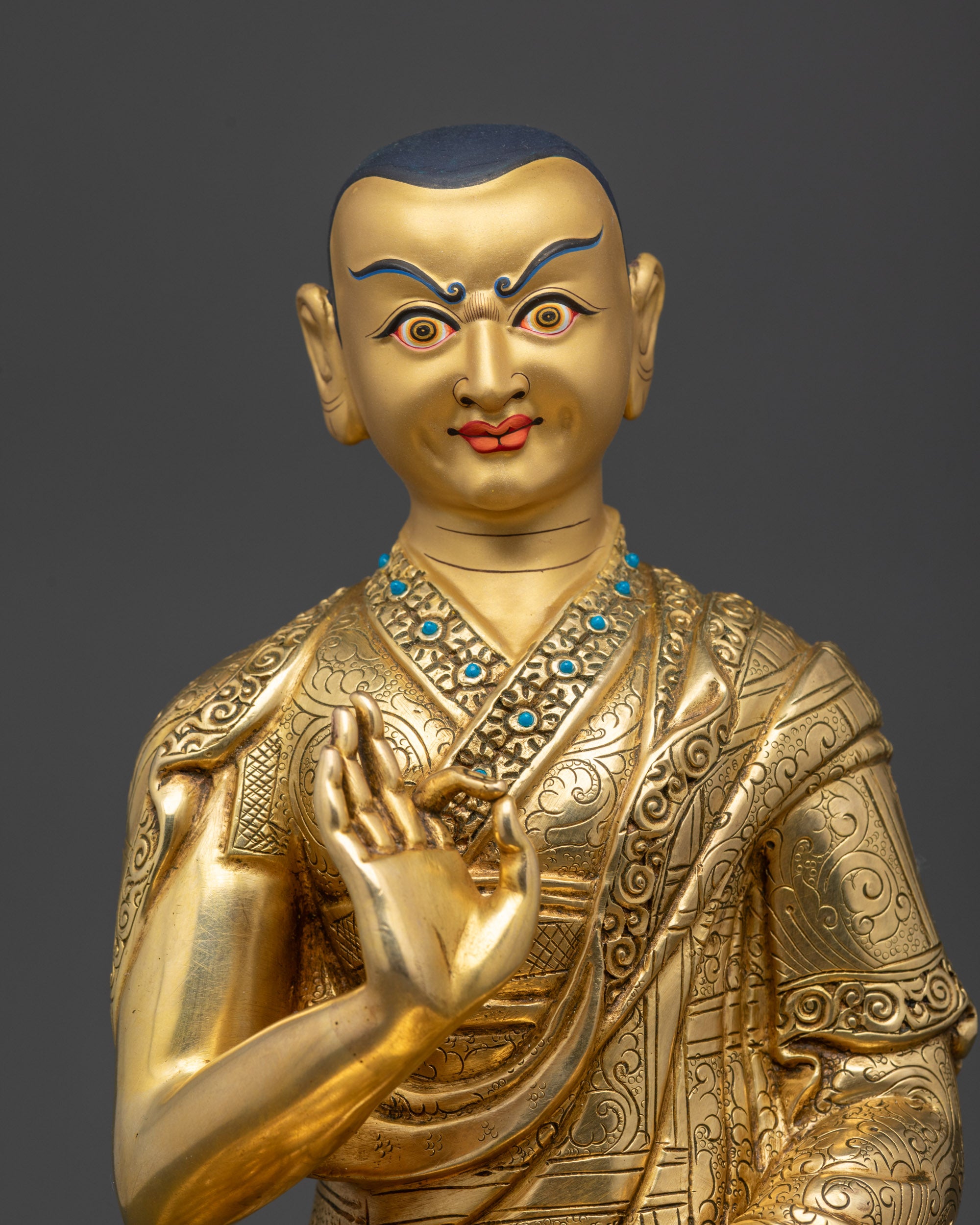 Authentic Tsongkhapa Statue Set | Traditional Buddhist Craftsmanship