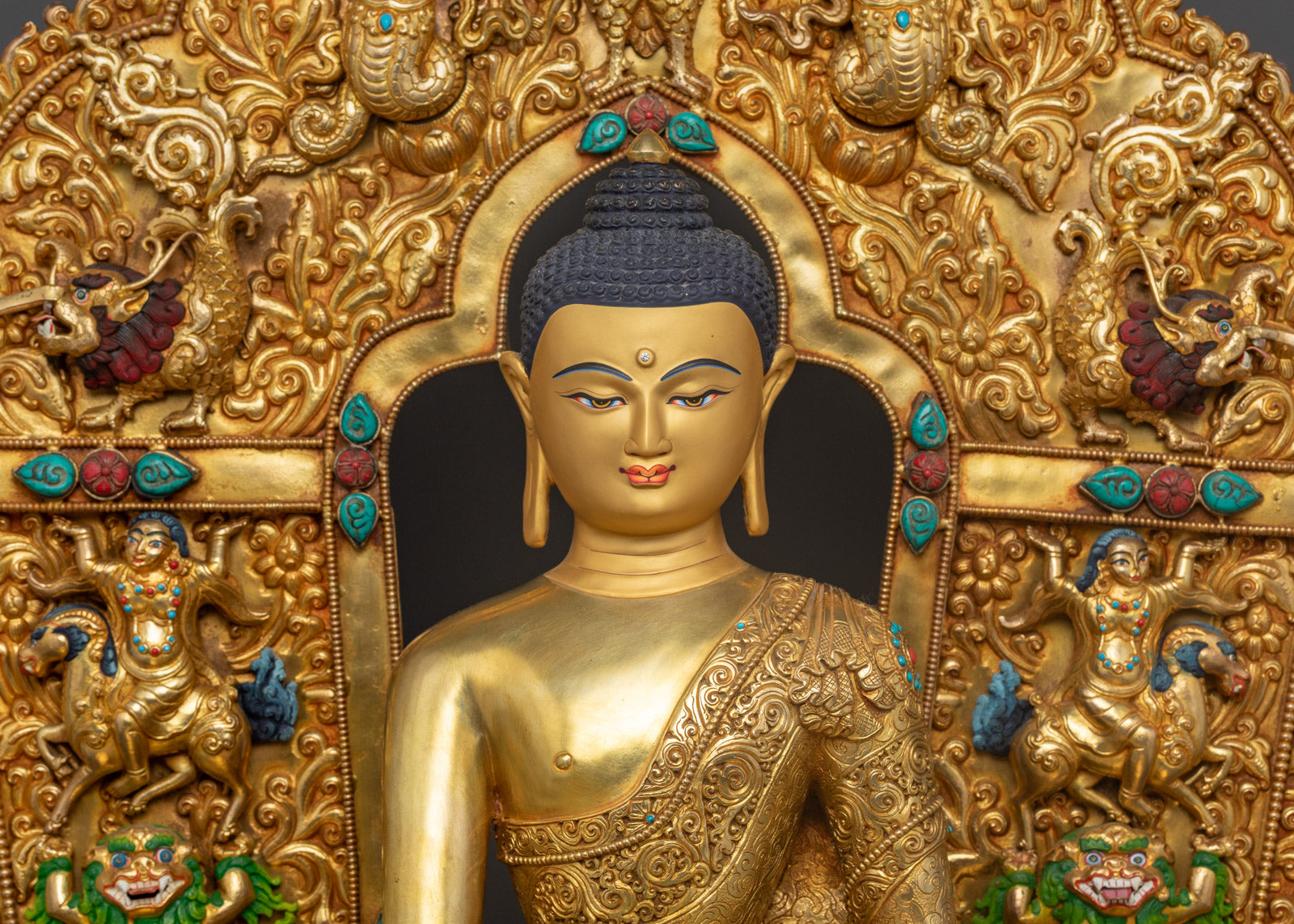 Shakyamuni Buddha Enthroned: Symbol of Enlightenment and Compassion