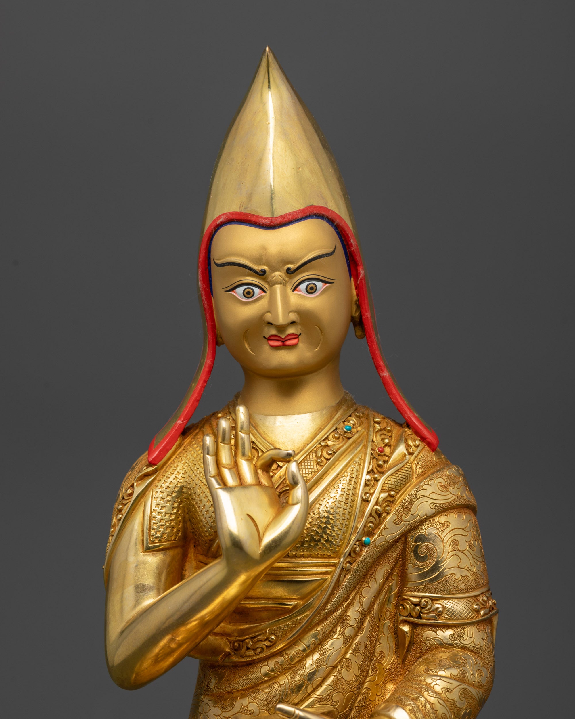 Je Tsongkhapa and His Disciples Statue Set | Buddhist Lama Statues