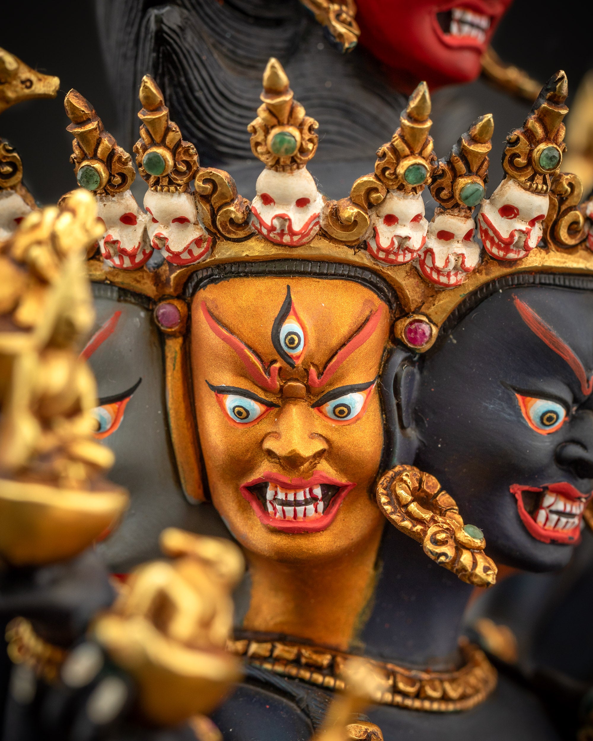 Tantric Hevajra Yab Yum Statue | Sixteen-Armed Vajrayana Yidam