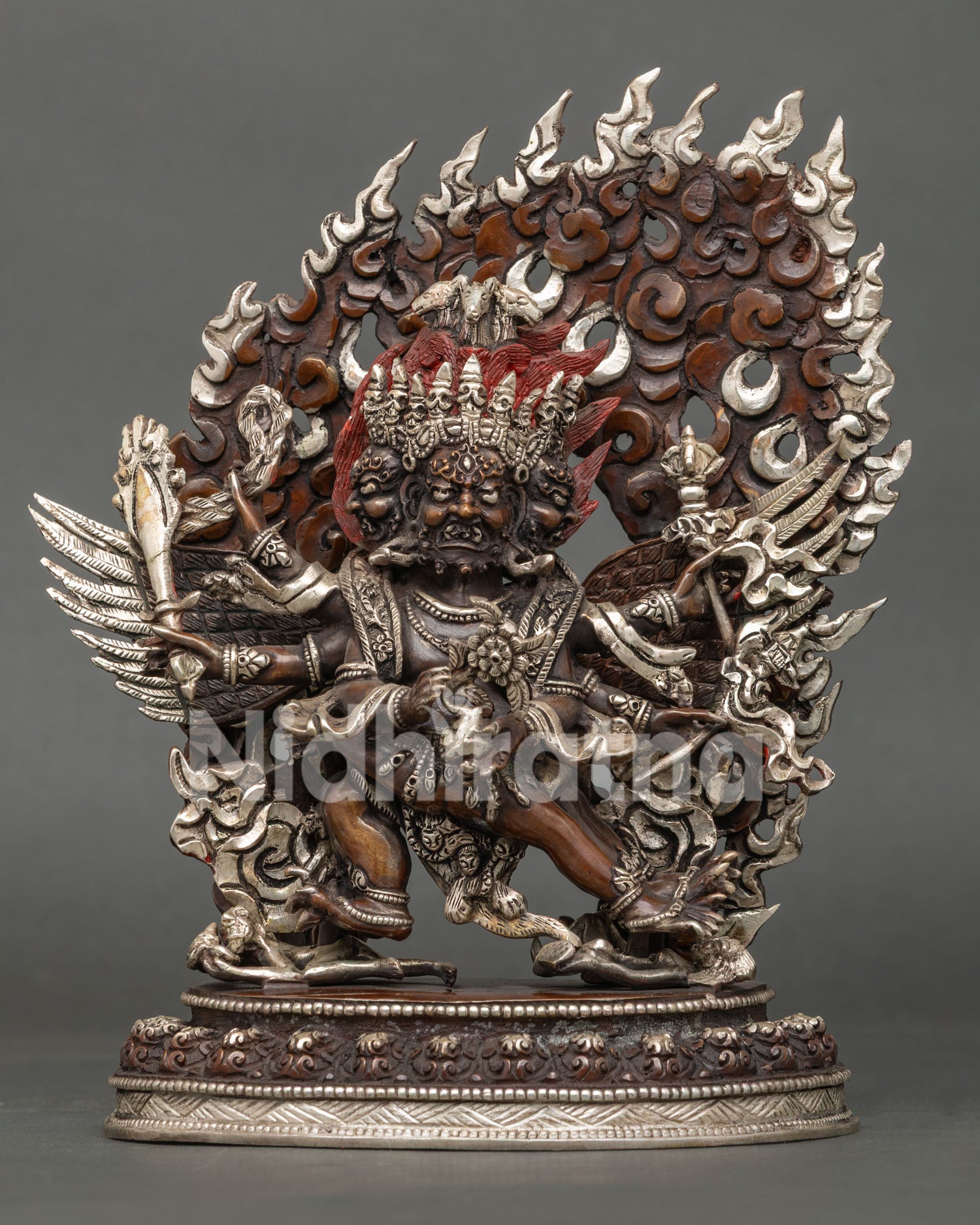 Wrathful Hayagriva Statue | Handmade Oxidized Copper Sculpture