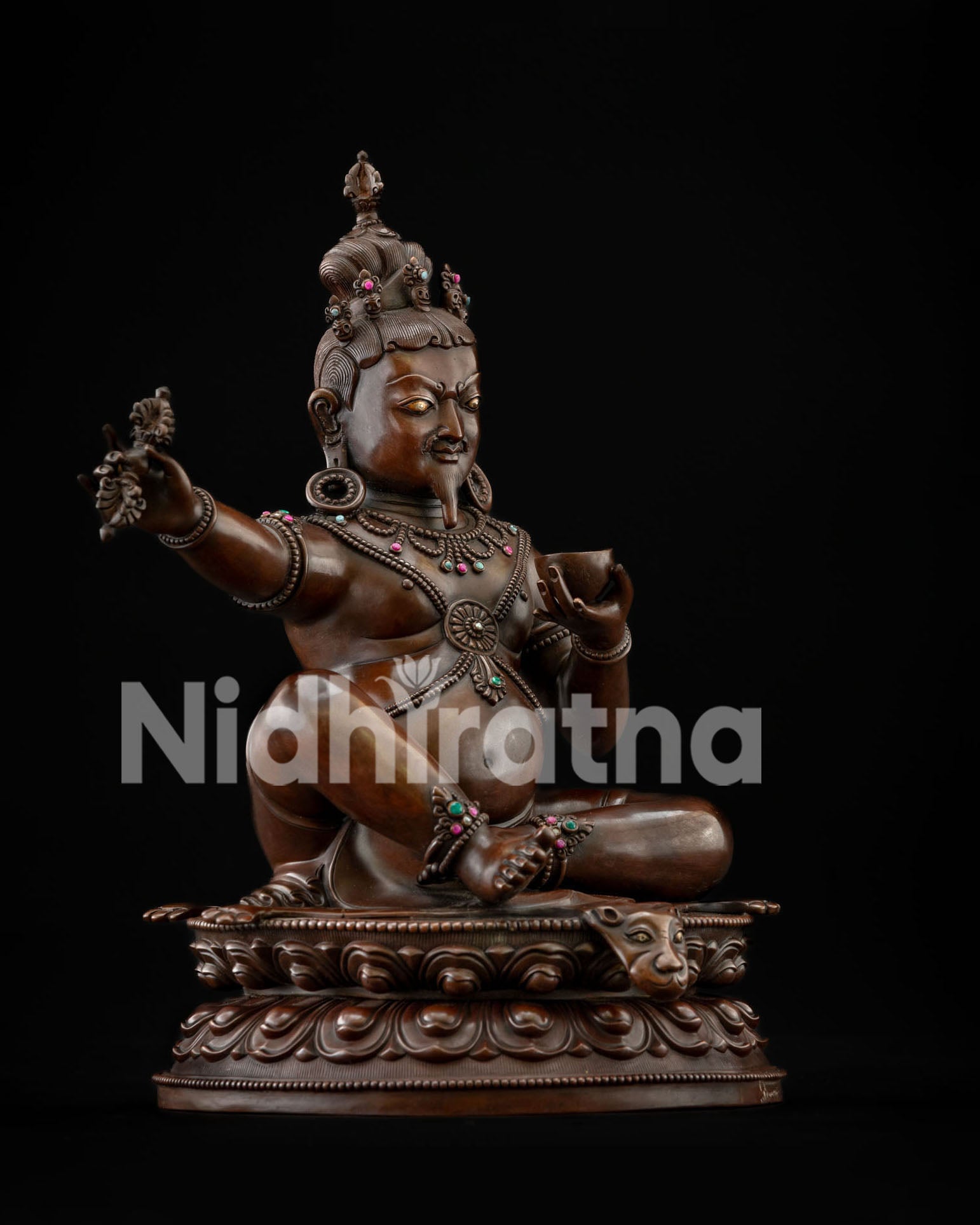Mahasiddha Virupa Statue – Oxidized Copper Enlightened Yogi Sculpture