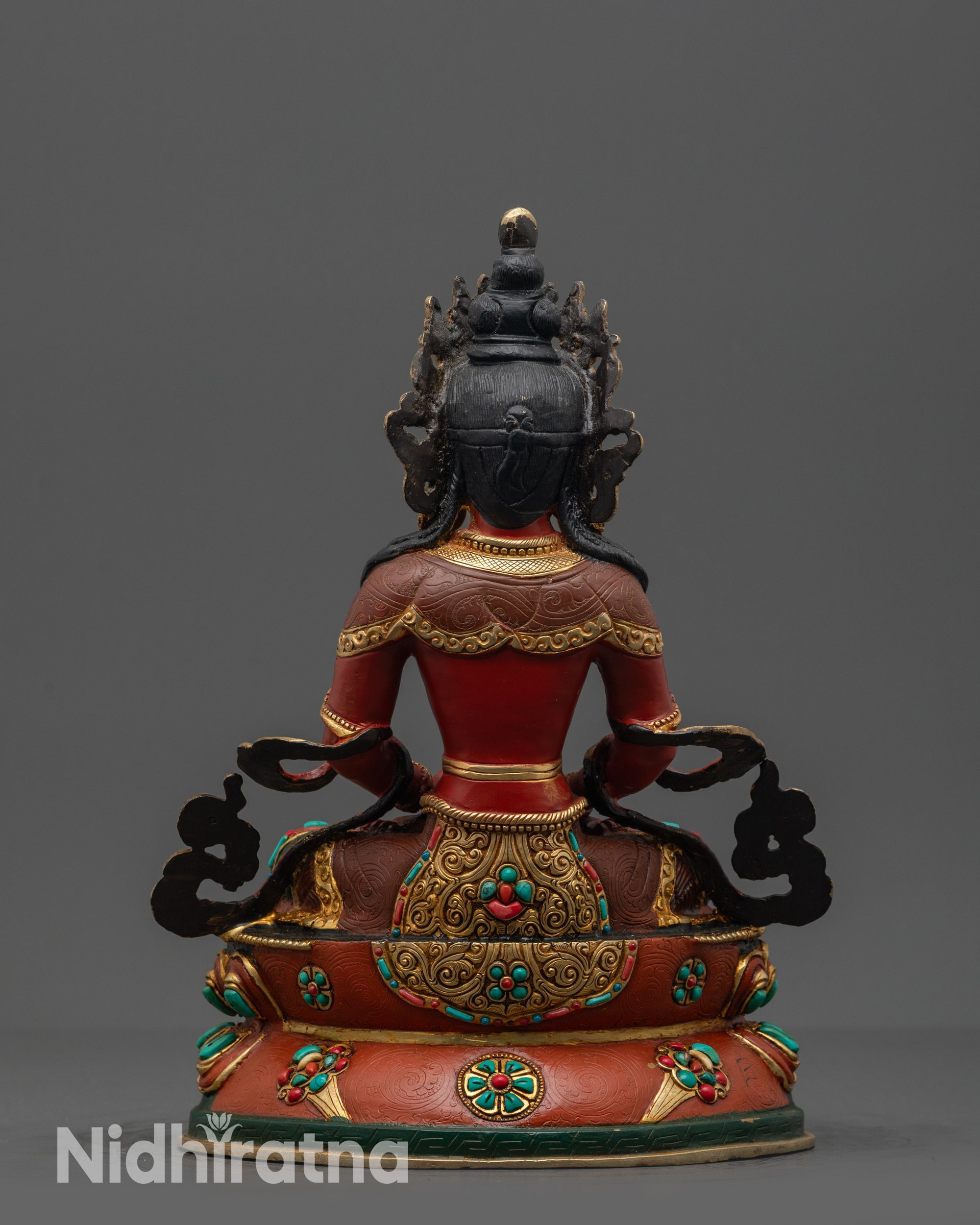Handcrafted Amitayus Sculpture | Tibetan Buddhist Longevity Deity