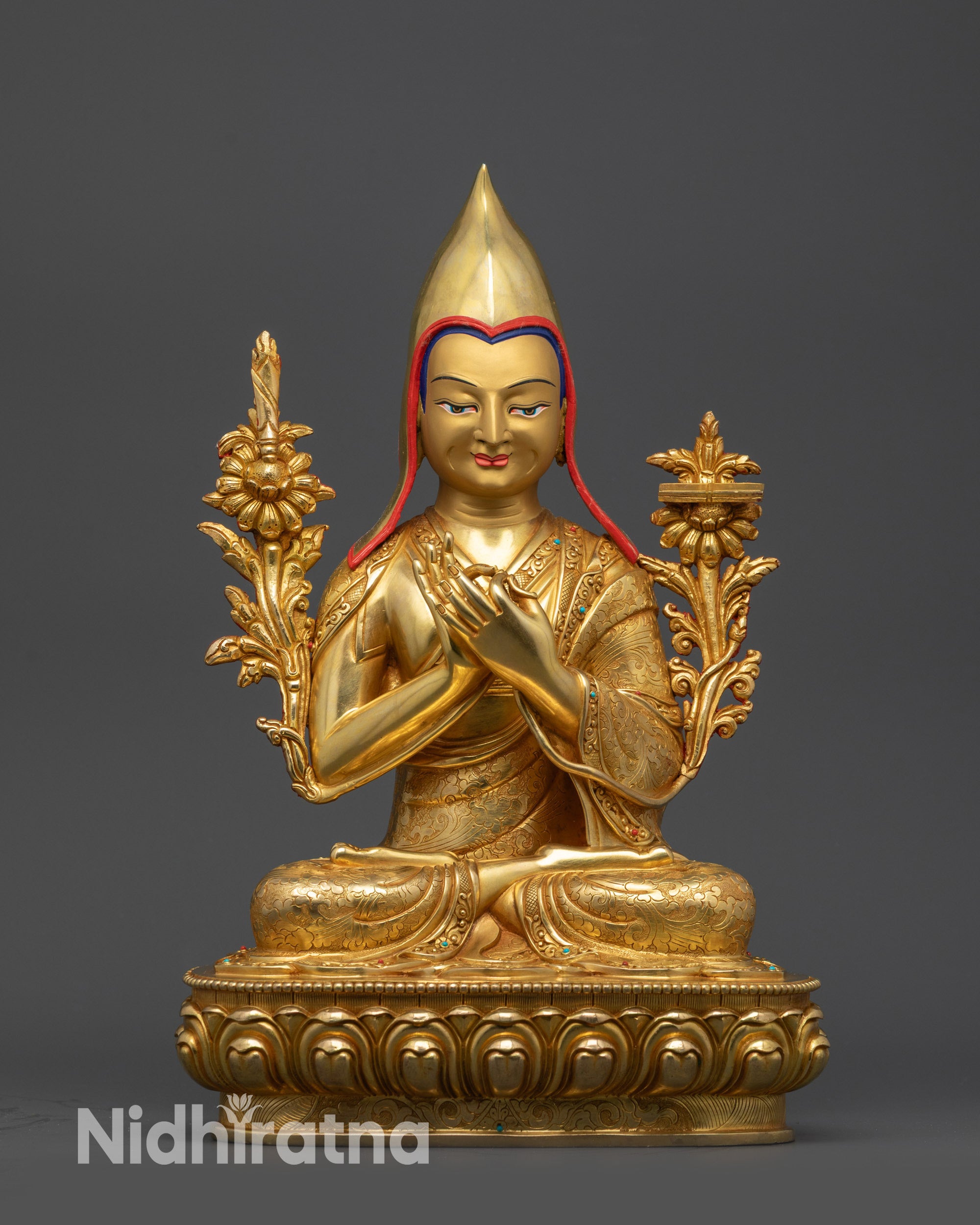 Je Tsongkhapa and His Disciples Statue Set | Buddhist Lama Statues