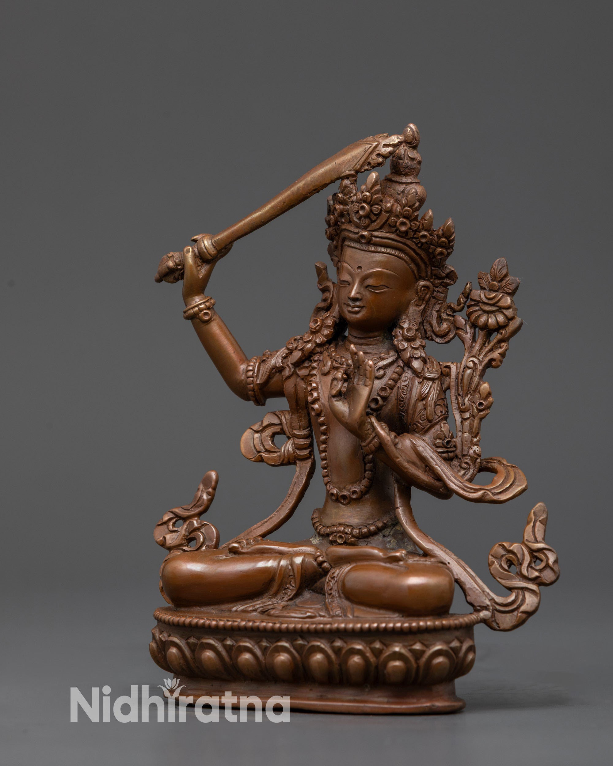 Nepalese Oxidized Manjushri Sculpture | Enhance Your Meditation