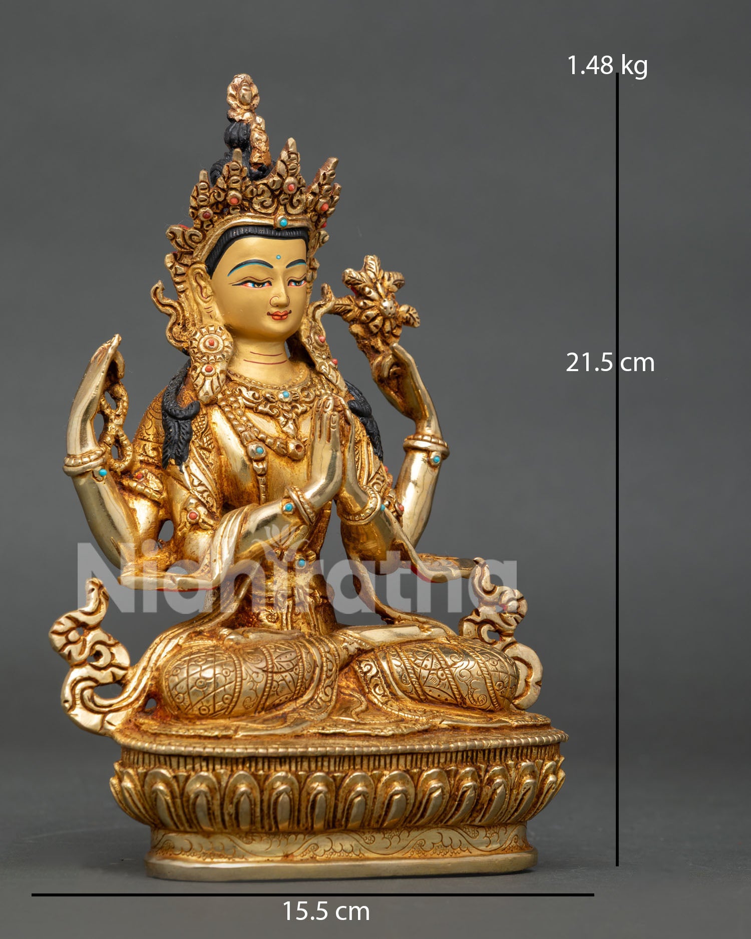 Four Armed Chenrezig Statue | Sacred Avalokiteshvara Buddhist Deity