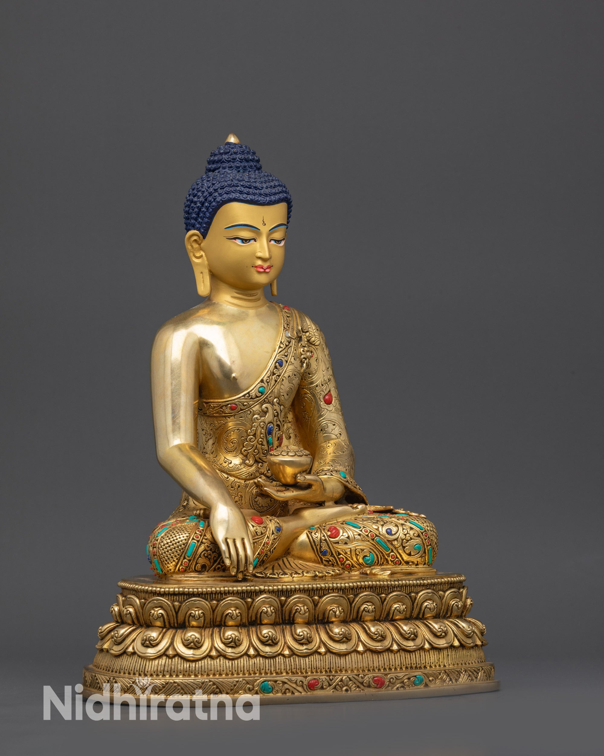 Tibetan Shakyamuni Buddha Statue | Traditional Himalayan Art from Nepal