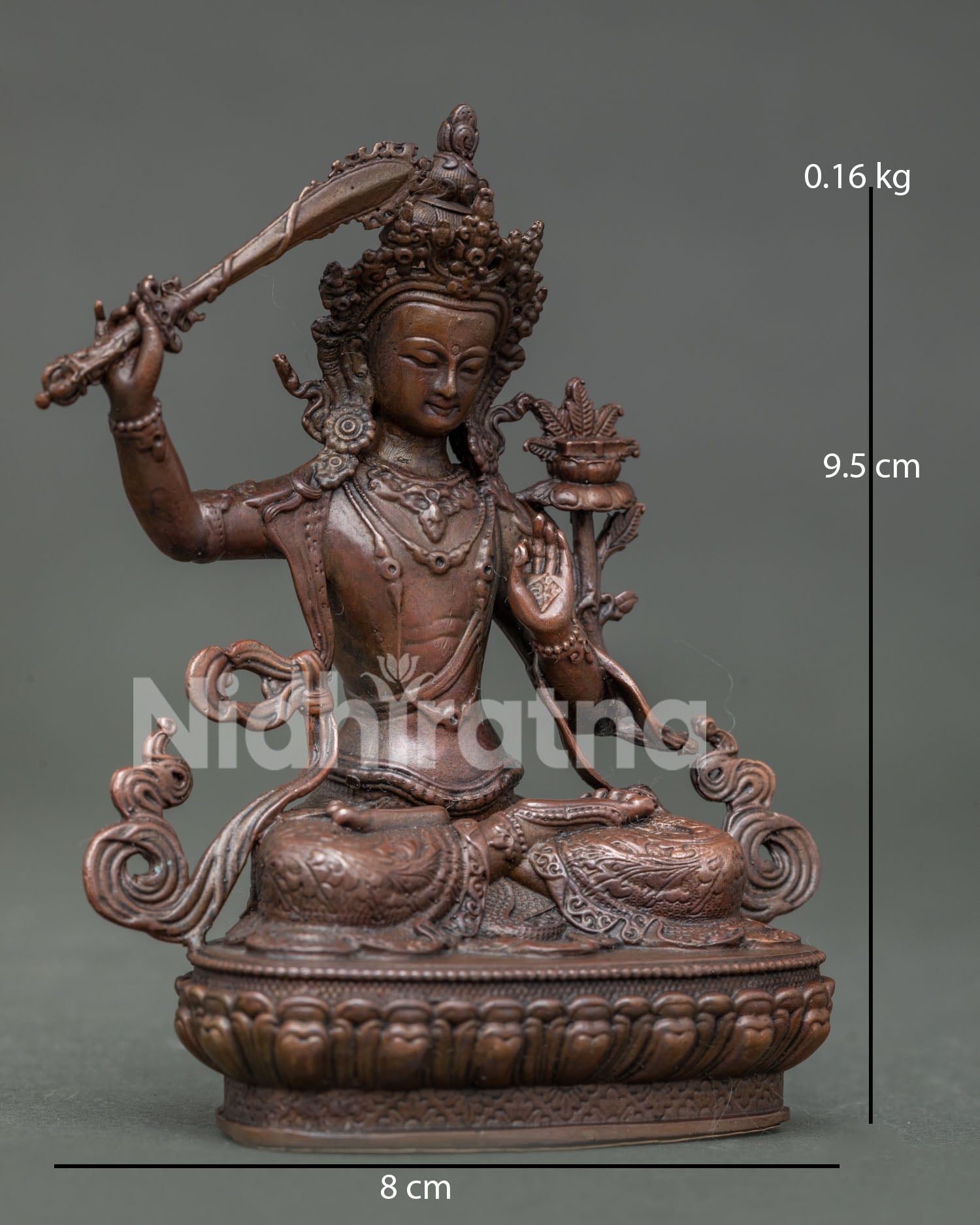 Oxidized Manjushri Statue | Sacred Buddhist Artwork