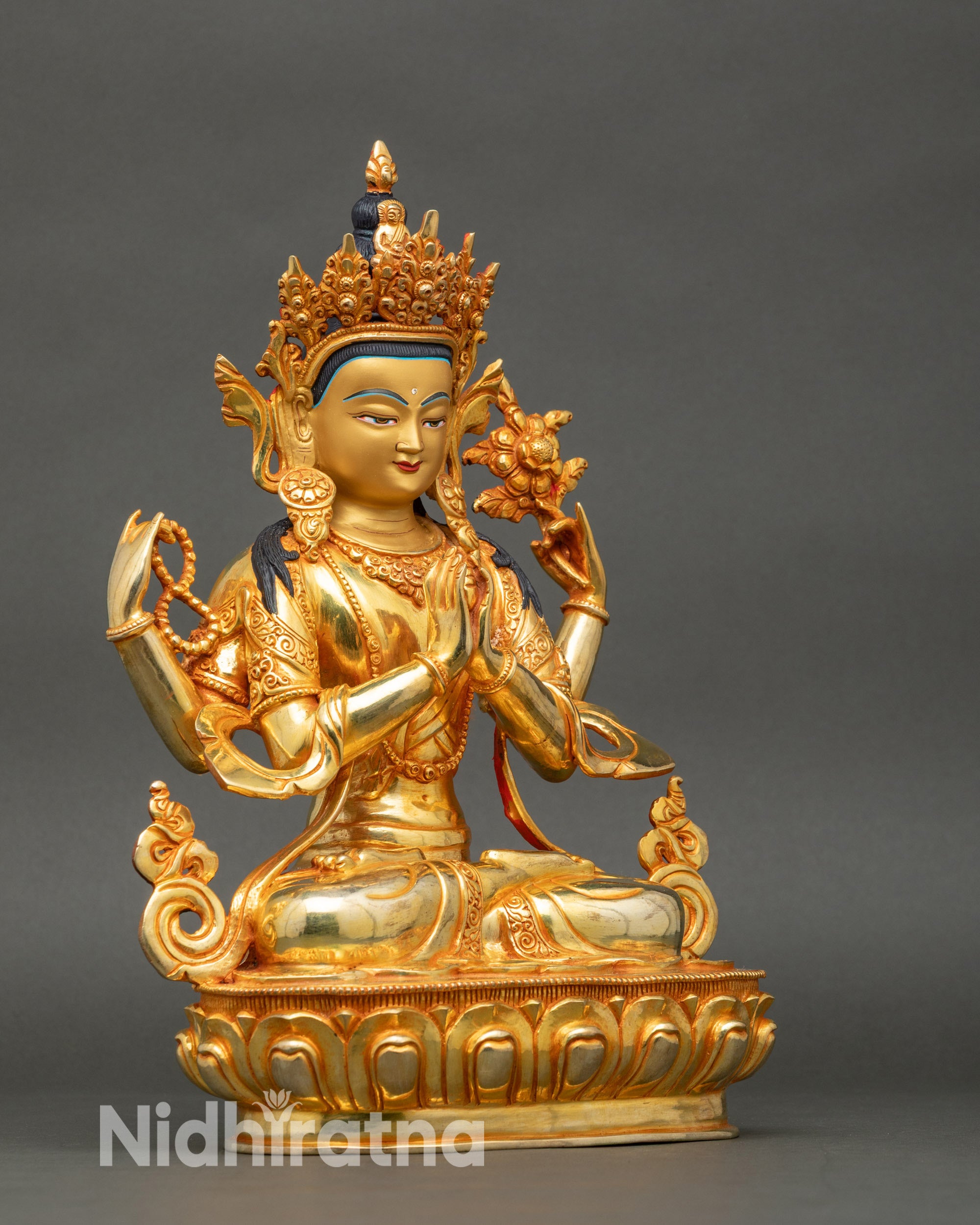 Four‑Armed Chenrezig Statue | Tibetan Buddhist Compassionate Deity